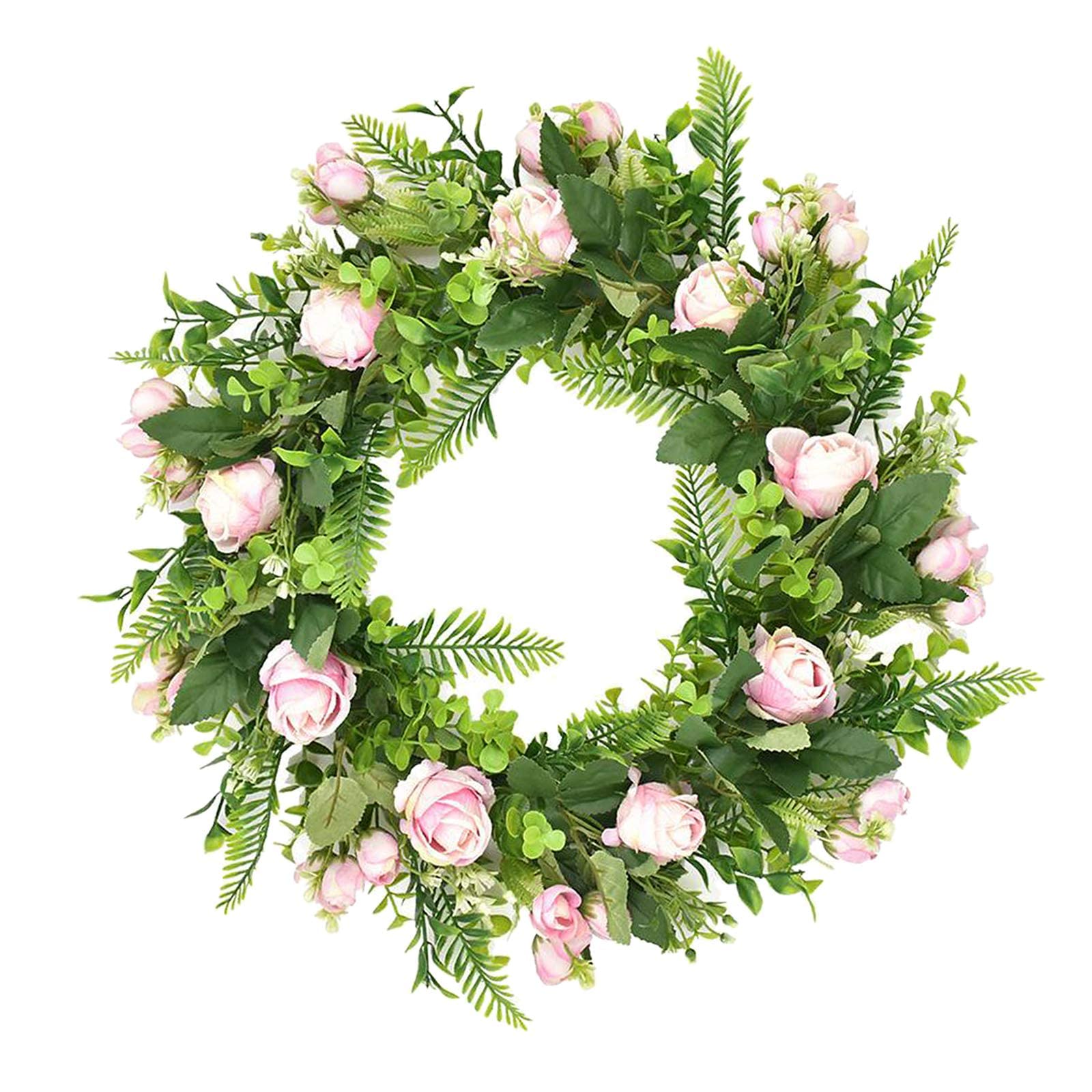 Handmade Artificial Daisy Rose Flower Garland Wreath - Pink Rose for Home Decor, Patio, Wedding, Birthday Party | Perfect for Wall Hanging, Door Decor, and Table Centerpieces