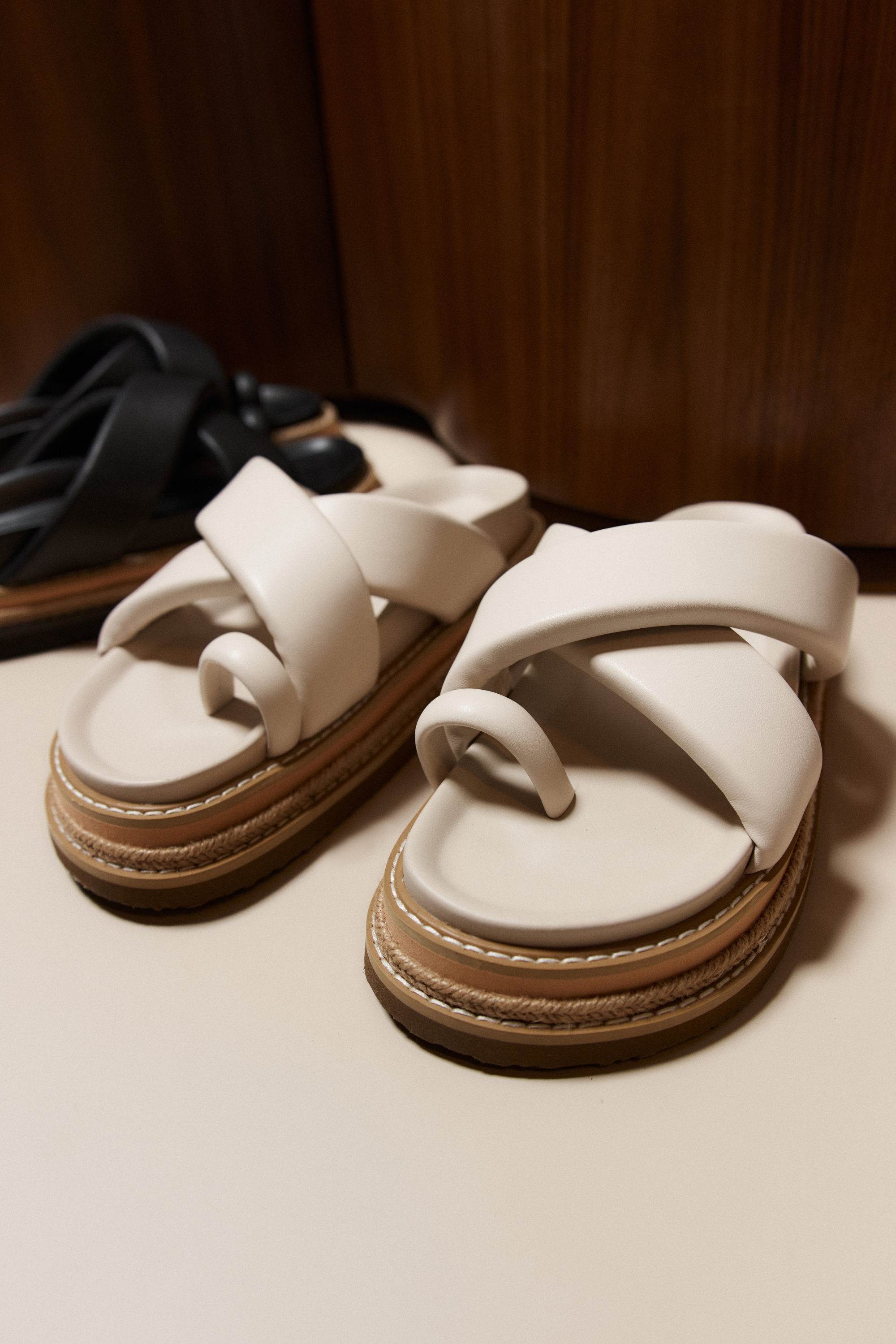 Thelma Flatform Slides for Women - Bone White Comfortable Summer Sandals | Perfect for Beach, Pool, and Casual Outings