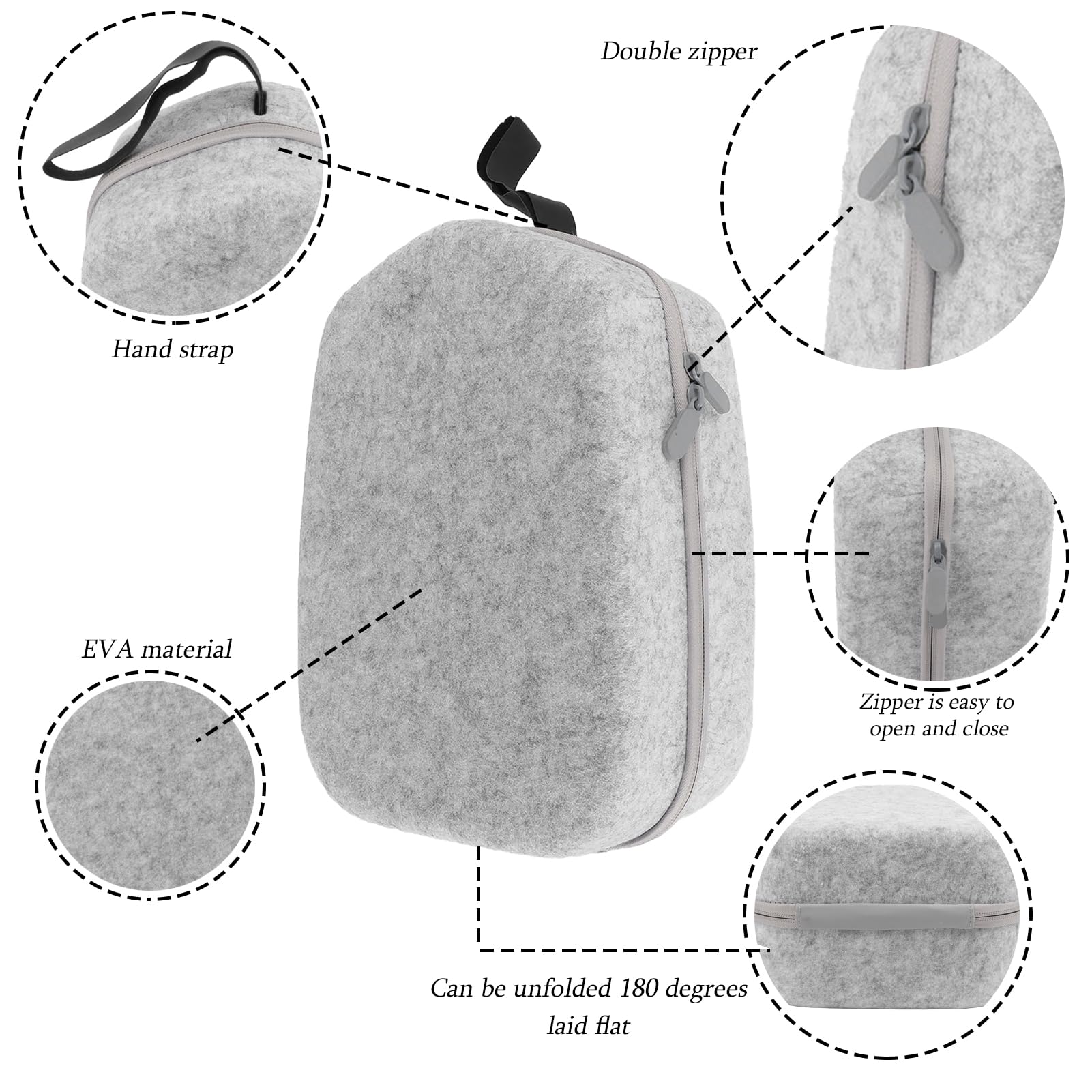 Premium VR Glasses Storage Case - Anti-Scratch EVA Hard Shell Travel Organizer for Oculus Quest 2 Headset - Portable Protective Box for Gaming, Home Storage & Travel Accessories