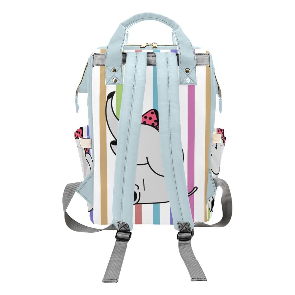 Custom Personalized Name Diaper Bag - Waterproof Nursing Tote Backpack for Moms, Cute Elephant Design, Perfect for Travel & Outdoor Baby Essentials