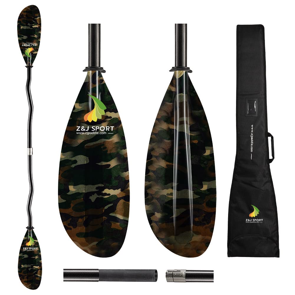 Premium Carbon Fiber Kayak Paddle with Storage Bag - Lightweight Fiberglass Blade Kayaking Oar for Touring & Recreational Use | Perfect for Ocean, River & Lake Paddling Adventures