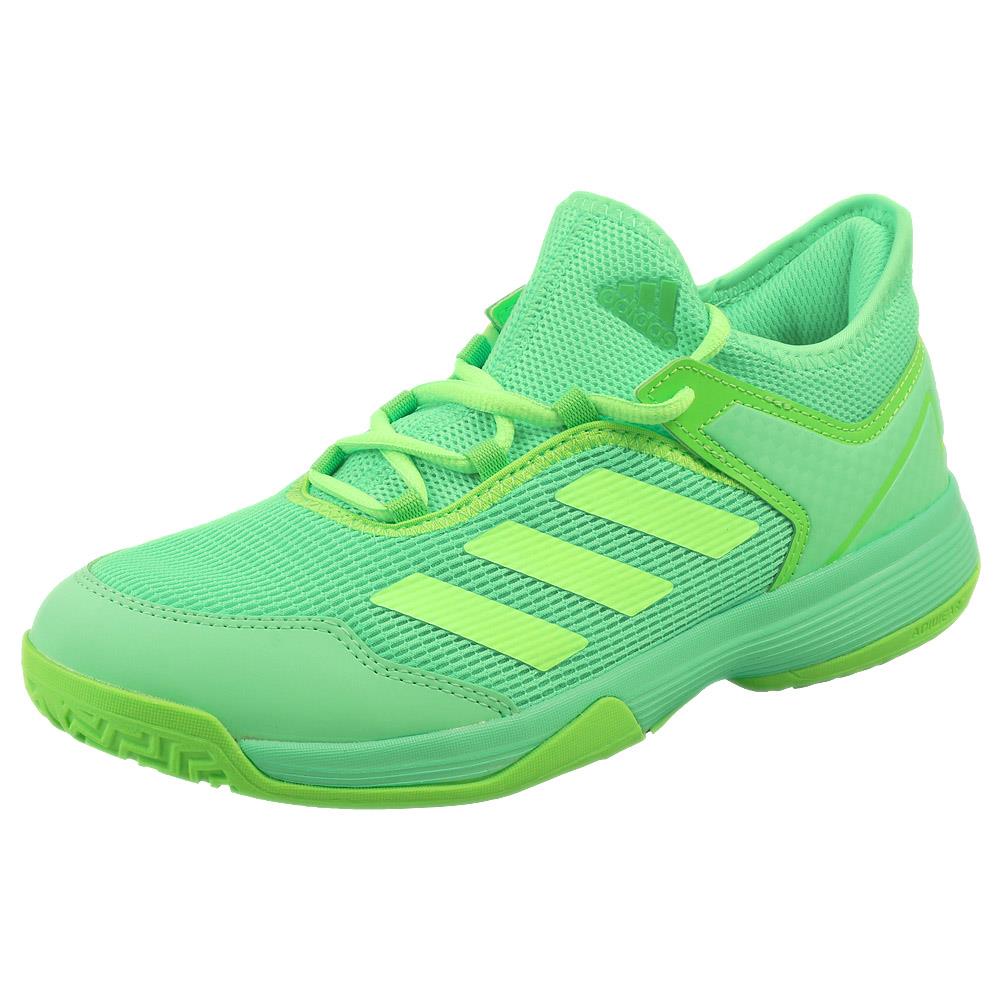 Adidas Junior Ubersonic 4 K Tennis Shoes for Kids - Beam Green/Signal Green | Lightweight & Durable Court Sneakers for Junior Players | Perfect for Tennis Training & Matches