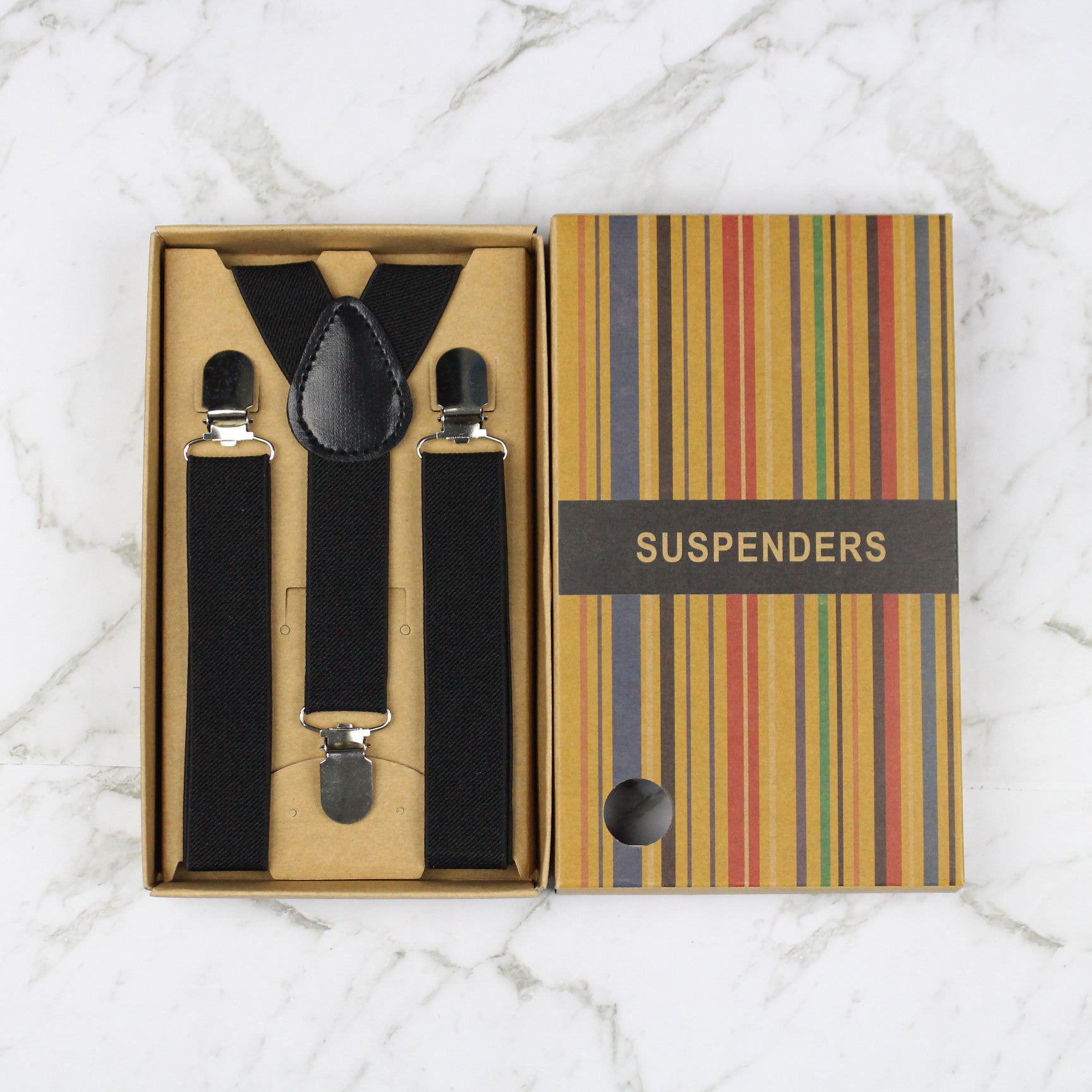 Boys Suspenders for Pants - Adjustable Black Suspenders for Kids - Perfect for School, Weddings & Formal Events
