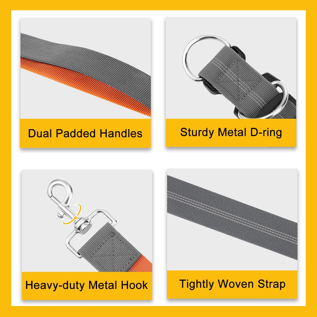 **Hands Free Dog Leash with Waist Belt – Adjustable Bungee Leash for Walking, Hiking & Running | Reflective Stitching & Double Handle | Perfect for Active Pet Owners (Grey)**    *(Use Case: Ideal for jogging, hiking, or daily walks with your dog while keeping your hands free for convenience and safety.)*