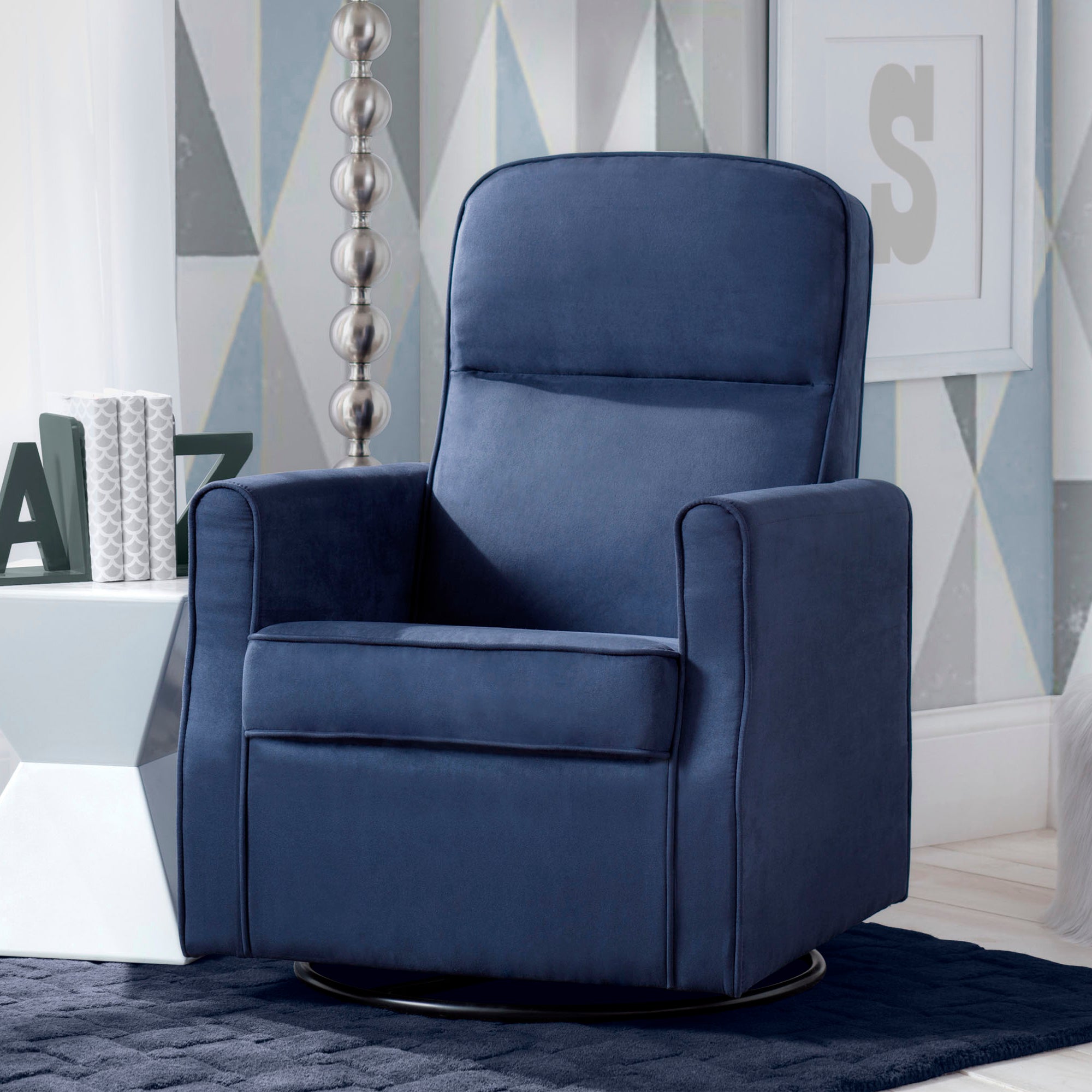 Clair Slim Nursery Glider Swivel Rocker Chair - Modern Baby Nursery Rocking Chair with Smooth 360° Swivel & Glide Motion - Perfect for Breastfeeding, Soothing Baby, and Nursery Room Decor