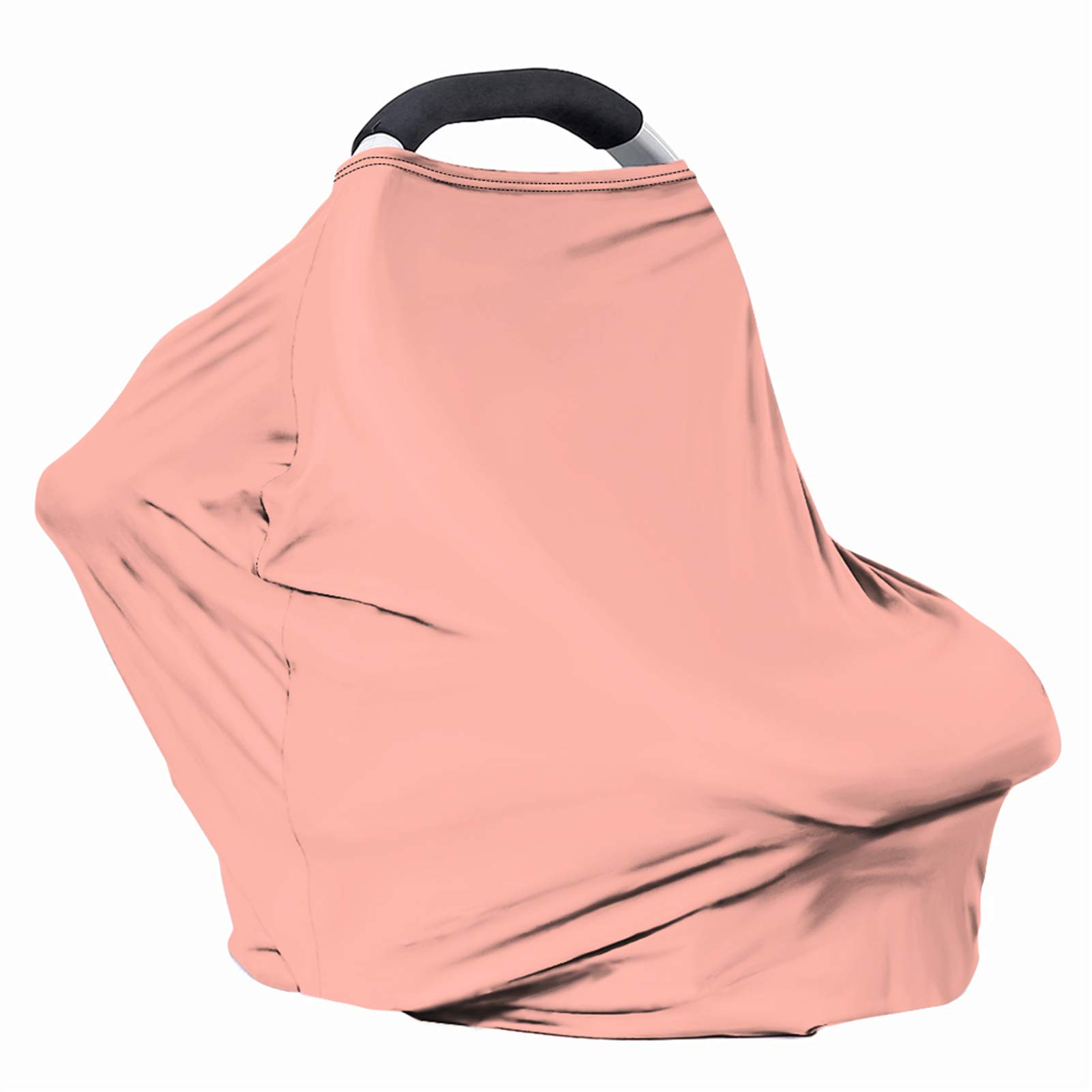 Solid Color Nursing Cover for Breastfeeding - Ultra Soft & Stretchy Car Seat Canopy, Multi-Use Infant Stroller Cover - Perfect Baby Shower Gift in Light Pink | Ideal for Nursing in Public, Car Rides & Stroller Outings