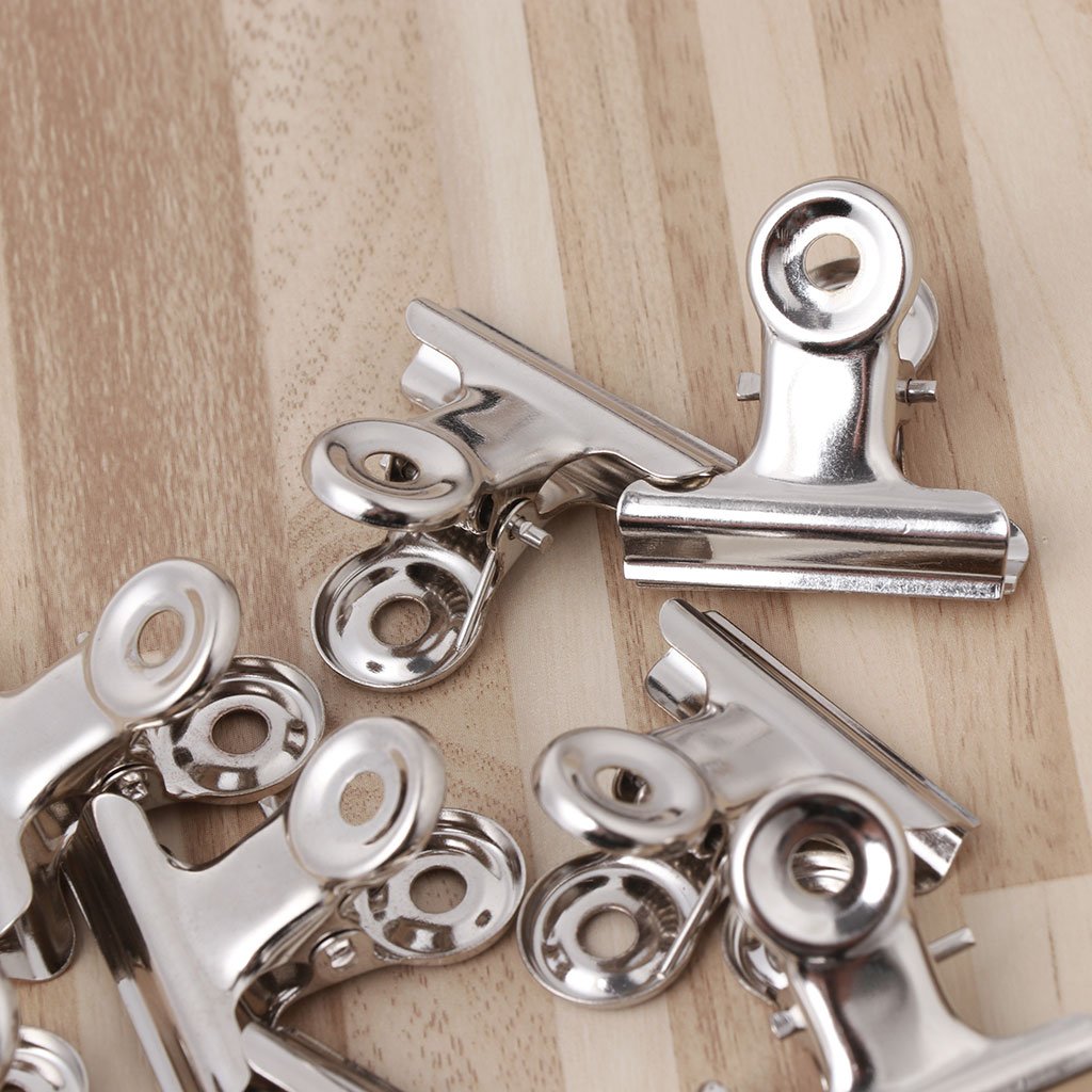 10 Pack Metal Bulldog Binder Clips - 1.50