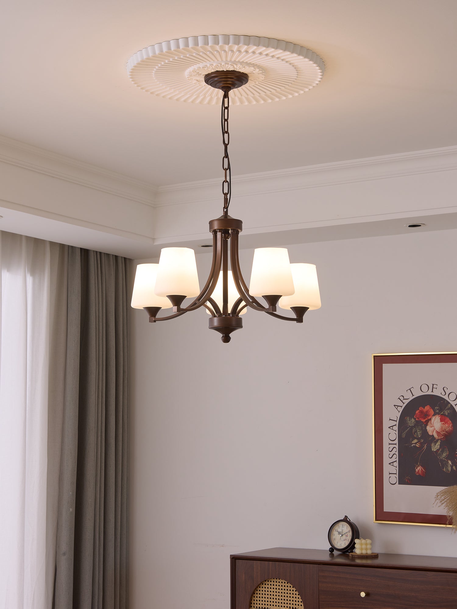 Ardena Classic Chandelier - Elegant Crystal Ceiling Light Fixture for Dining Room, Living Room & Bedroom | Perfect for Home Decor & Wedding Venues