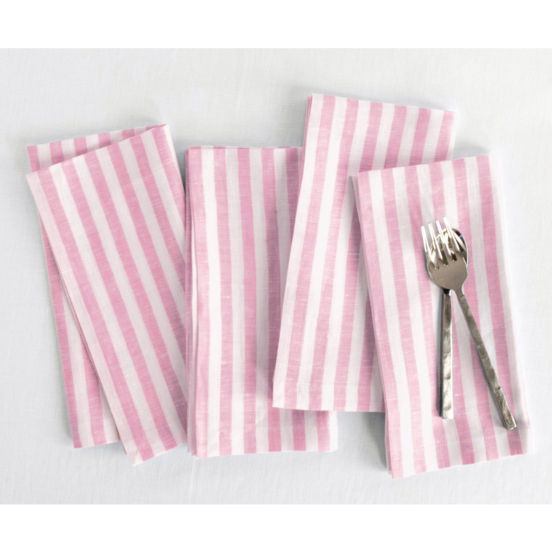 Amalfi Stripe Cotton Napkins Set of 12 - Premium Dinner Napkins for Formal Dining, Parties & Holiday Table Decor - Elegant Italian-Inspired Table Linens