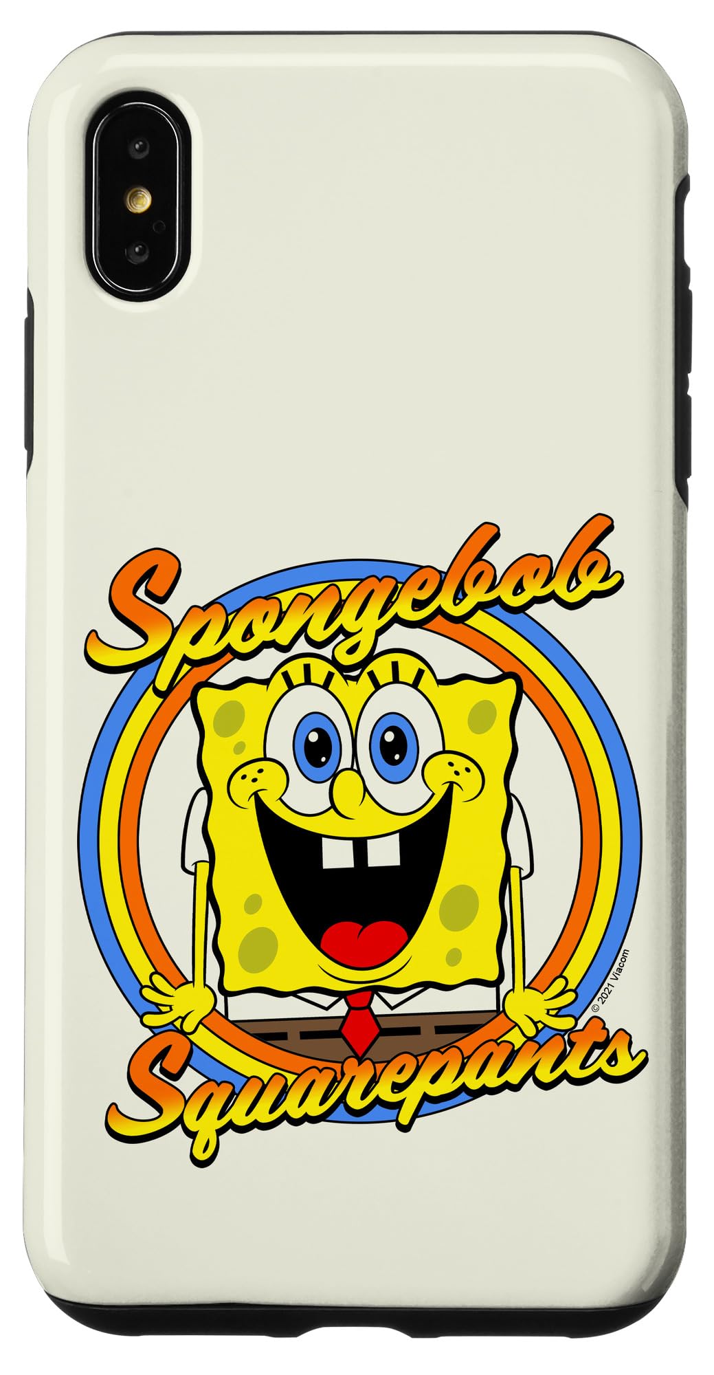 SpongeBob SquarePants iPhone XS Max Case - Colorful Rainbow Circle Design Protective Cover for Apple iPhone XS Max - Perfect for Fans, Gift Giving & Everyday Use