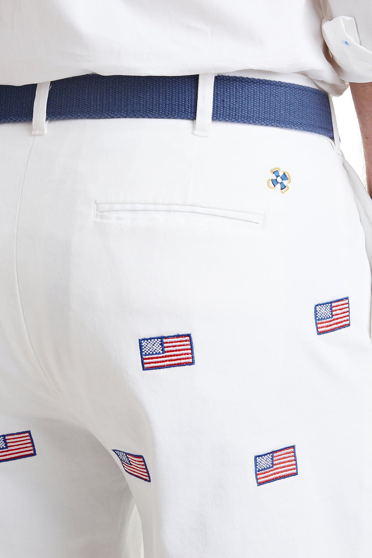 Cisco Short Sleeve Twill White T-Shirt with American Flag - Patriotic Casual Wear for Men & Women - Perfect for 4th of July, BBQ, and Outdoor Events