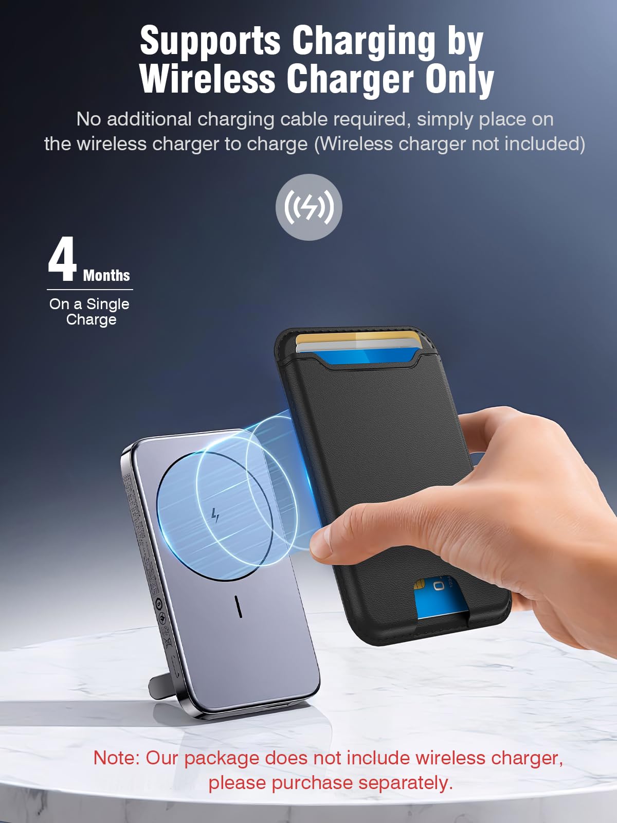 Premium Magnetic Leather Wallet for iPhone 16/15/14/13/12 Series - MagSafe Compatible with Apple Find My Tracker, RFID Blocking Card Holder (Fits 4 Cards) - Perfect for Everyday Carry & Travel Accessories - Black (Charger Not Included)