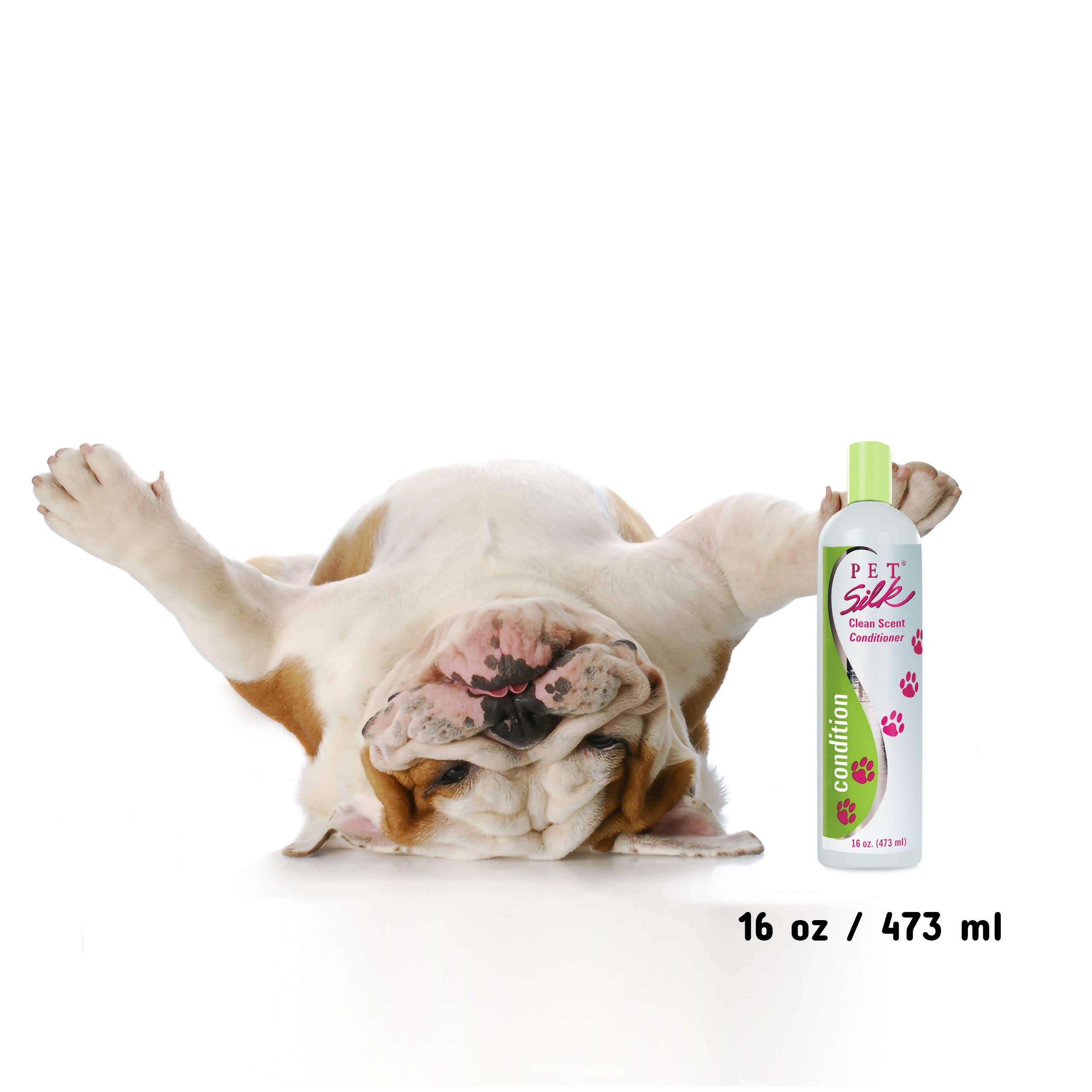 Pet Silk Clean Scent Pet Conditioner - 1 Gallon | Hypoallergenic Dog & Cat Detangling Solution for Shiny Coat | Perfect for Grooming Salons & Home Bathing
