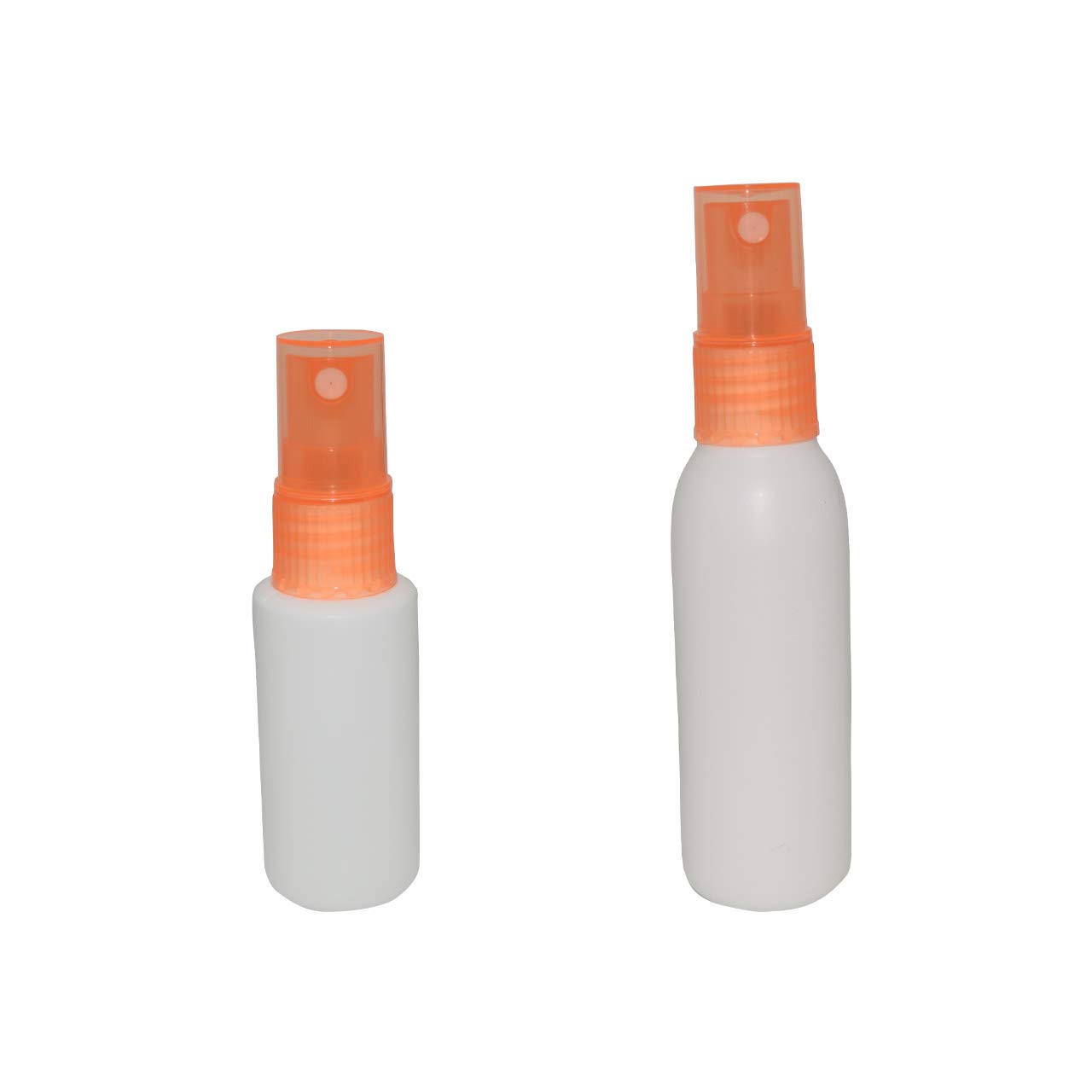 Refillable Plastic Bottles with Orange Cap - 30ml & 50ml Multipurpose Spray Bottles for Hand Sanitizer, Hair Care, Plant Misting, Kitchen Use & Cosmetics | Perfect for Travel, Home & Office Organization (Set of 2)