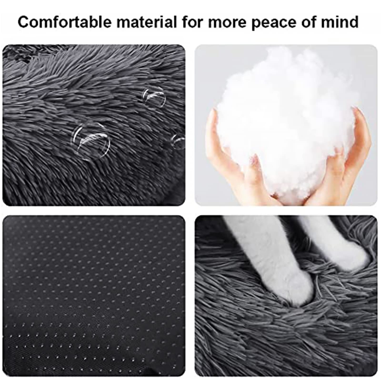 Nisrada 27 Inch Round Washable Dog Bed for Small, Medium & Large Dogs - Calming Soft Pet Bed with Non-Slip Bottom | Cozy Bed for Puppies & Kittens | Perfect for Living Room, Bedroom & Pet Travel