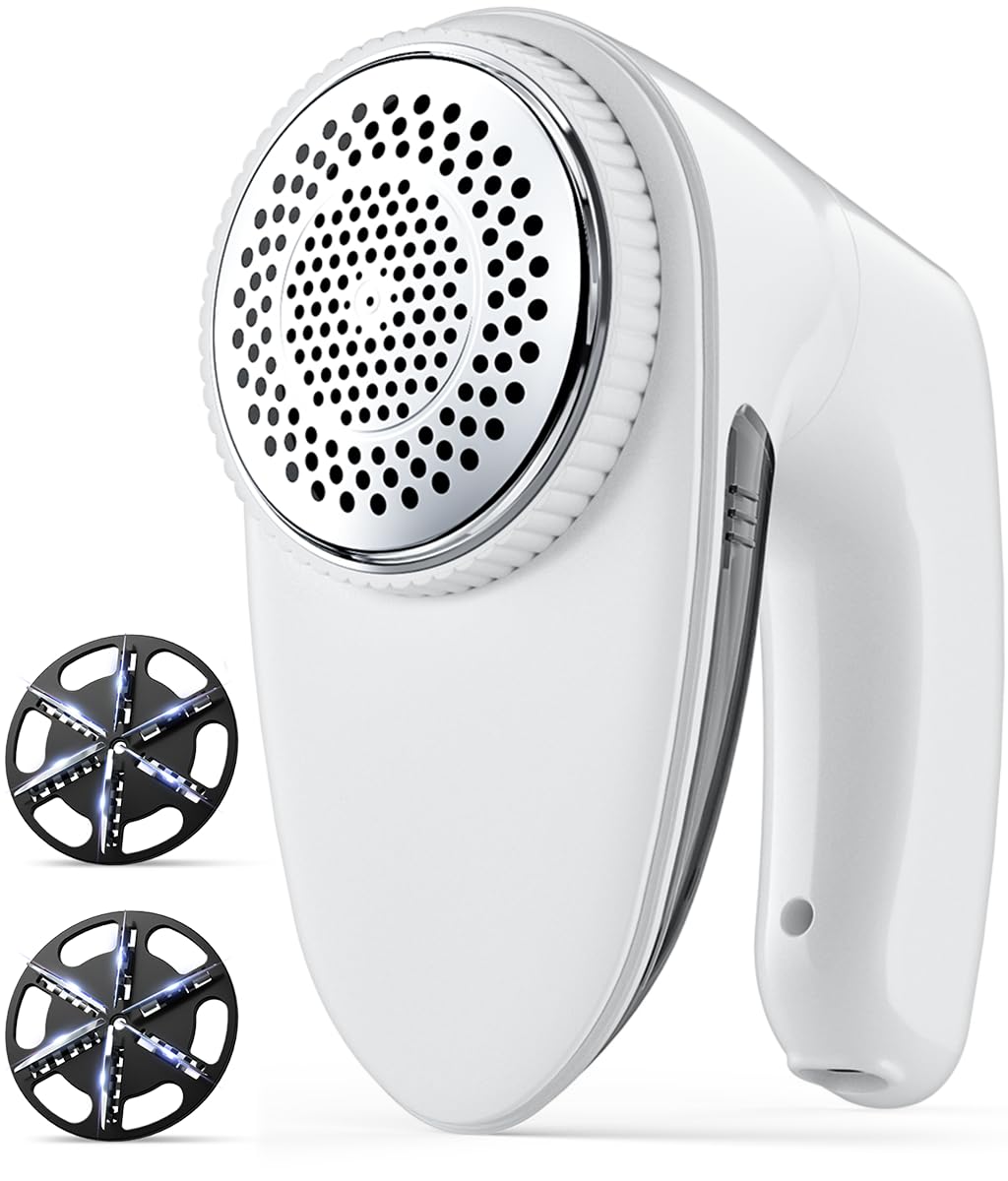 Bymore Upgraded Fabric Shaver - 65mm Efficient Lint & Pill Remover for Sweaters, Clothes, Furniture & Cashmere (White) | Perfect for Home, Travel & Wardrobe Care