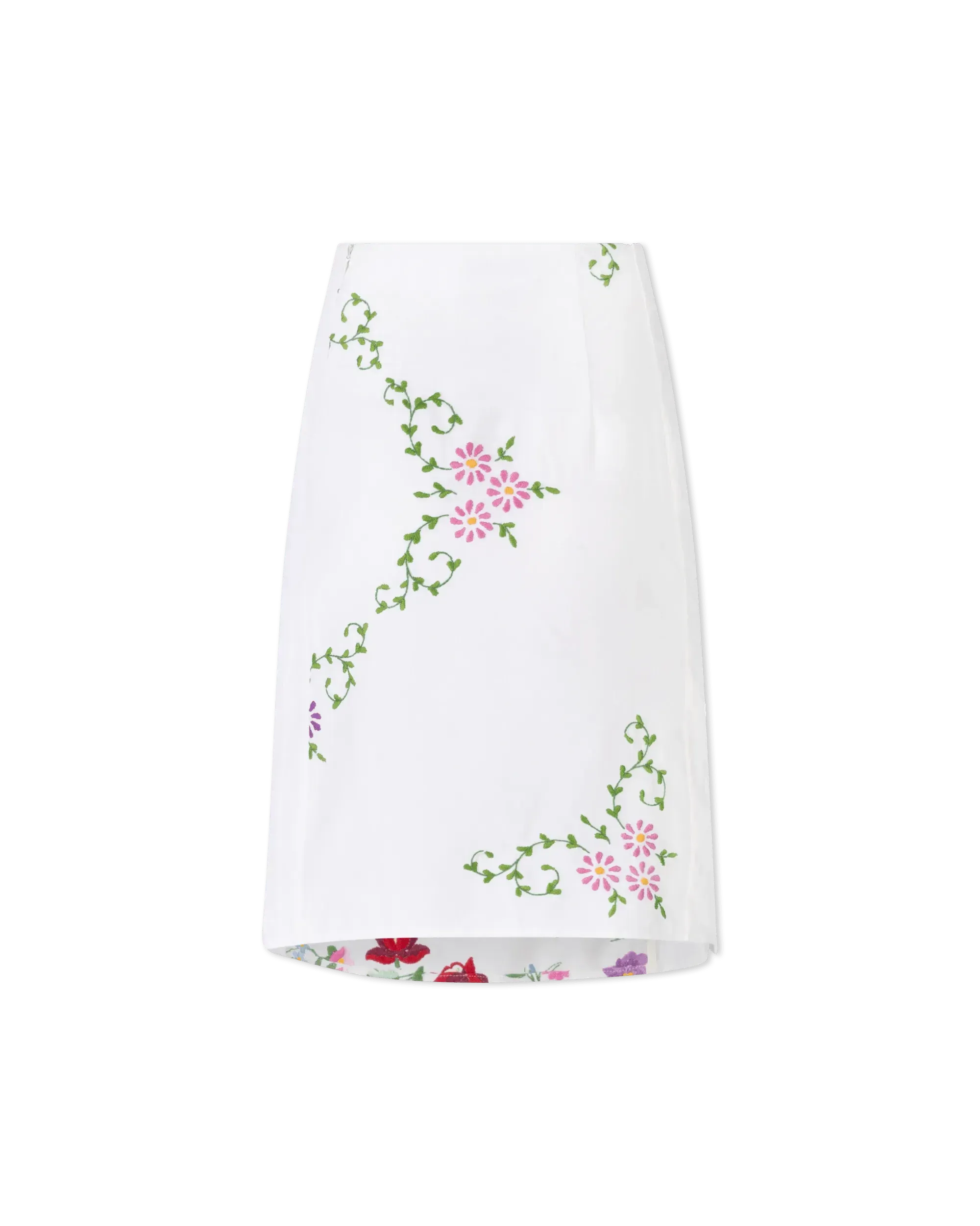 Embroidered Linen Slit Skirt for Women - Boho Summer Maxi Skirt with High Side Slit | Perfect for Beach Vacations, Music Festivals & Date Nights