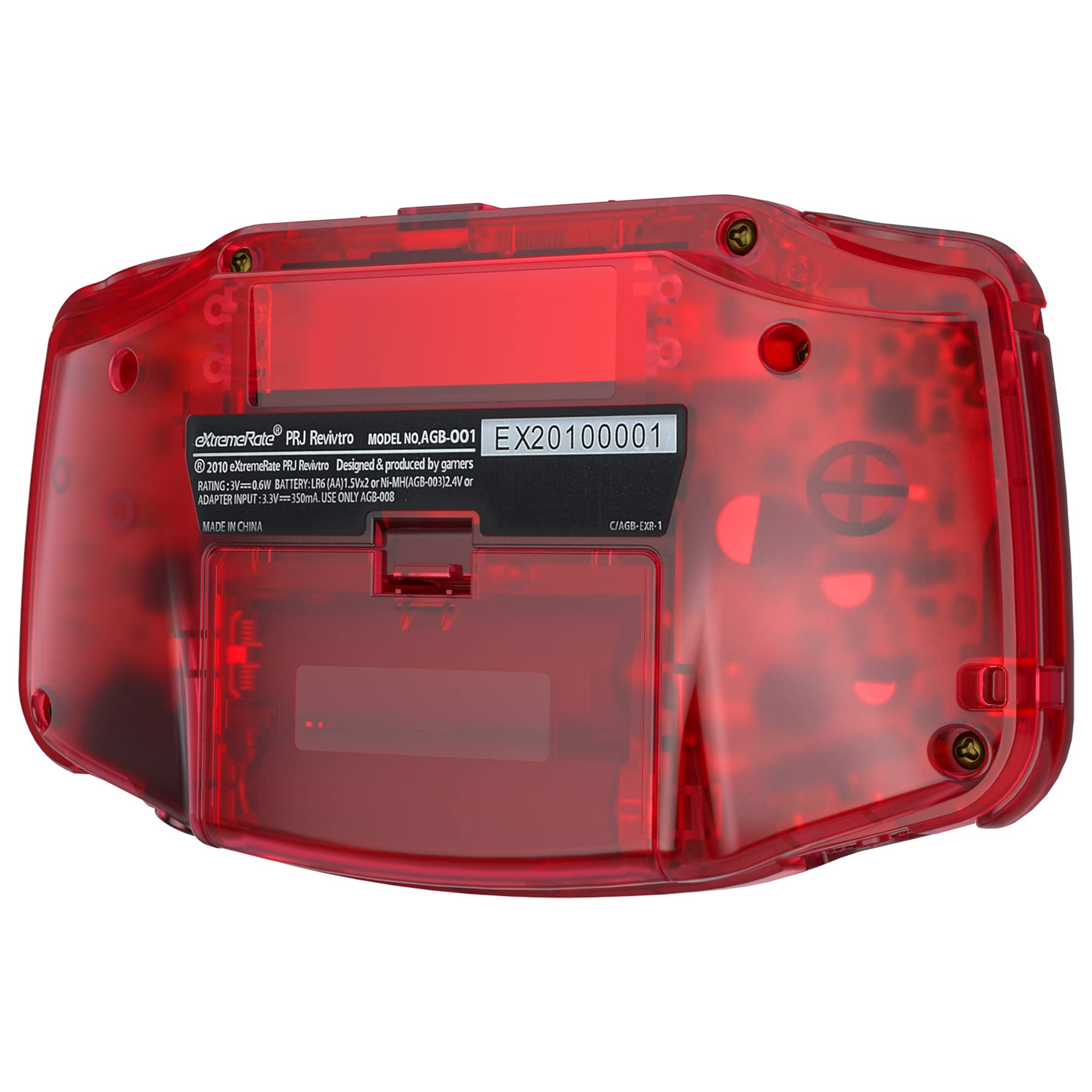 eXtremeRate Clear Red Replacement Shell Full Housing Cover with Buttons for Gameboy Advance GBA - Compatible with IPS & Standard LCD Screens - DIY Gaming Console Mod Kit - Perfect for Retro Gaming Enthusiasts & Collectors (Console & IPS Screen Not Included)