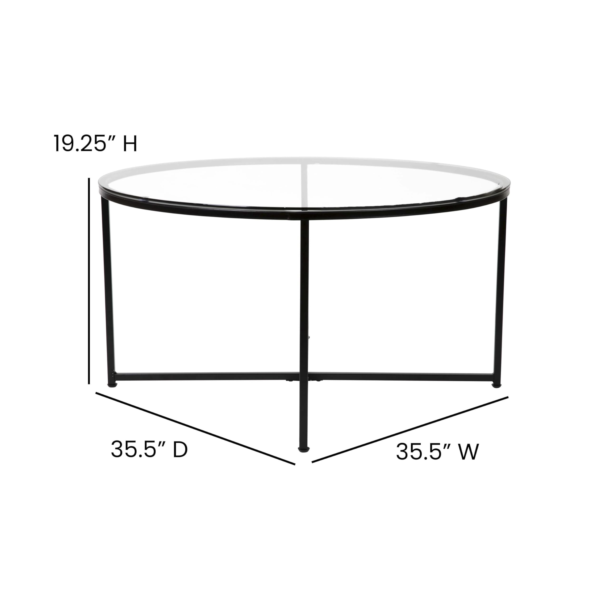 Merrick Lane Fairdale Glass Coffee Table - 36