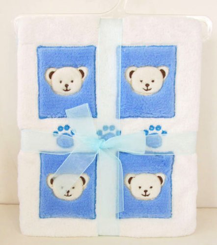 Stephan Blue Bear Baby Blanket - Soft & Cozy for Nursery