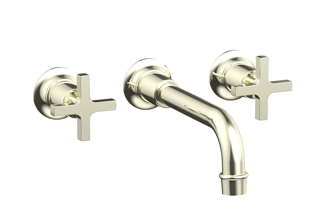 HEX MODERN Wall Tub Faucet Set with Cross Handles - Model 501 58 - Perfect for Bathroom Renovation and Modern Home Decor