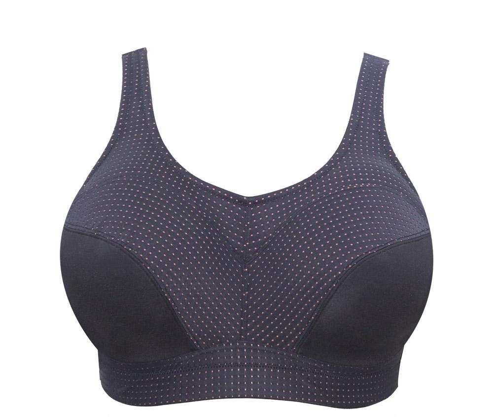 Parfait Power Fit Unlined Moderate Impact Sports Bra - Black with Pink Blush | Comfortable Workout & Yoga Support for Women