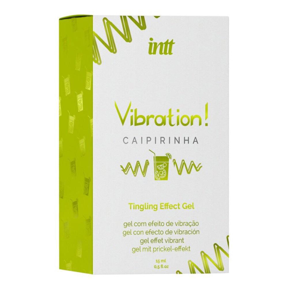 Intt Vibration Warming Gel - Tingling Sensation with Caipirinha Flavor for Muscle Relaxation & Sensual Massage - Perfect for Couples & Spa Nights