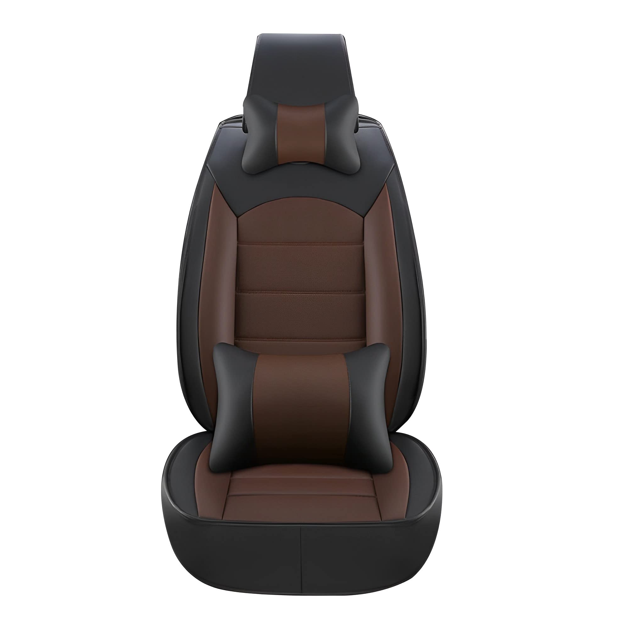 Carado Custom PU Leather Seat Covers for Nissan Rogue Sport 5-Seat - Waterproof Full Protection, Ultra Comfort Black & Brown Set - Perfect for Road Trips, Daily Commute & Family Protection