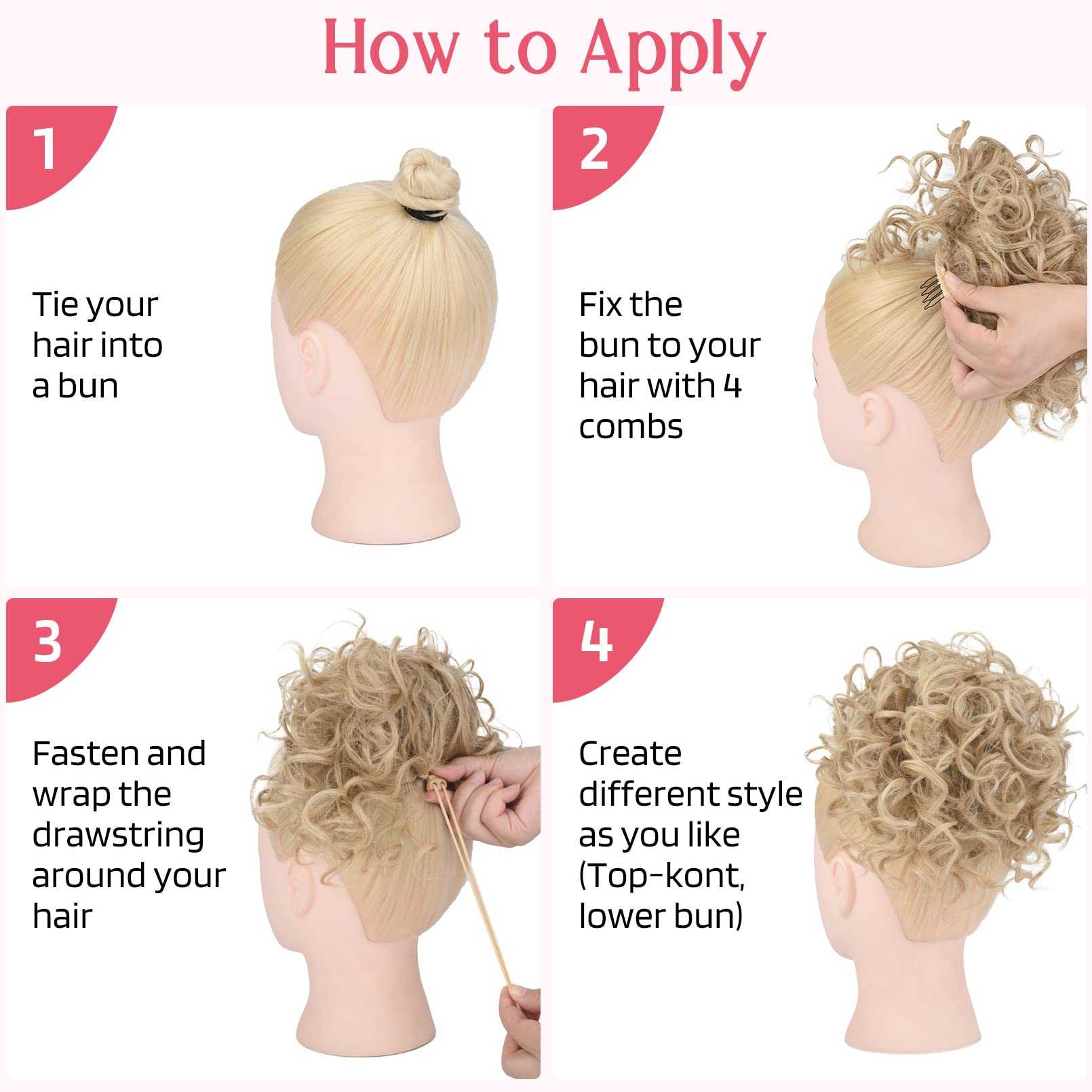 Messy Bun Hair Piece - Stretchy Elastic Drawstring Ponytail Holder for Women | Perfect for Workouts, Yoga, and Everyday Hairstyles