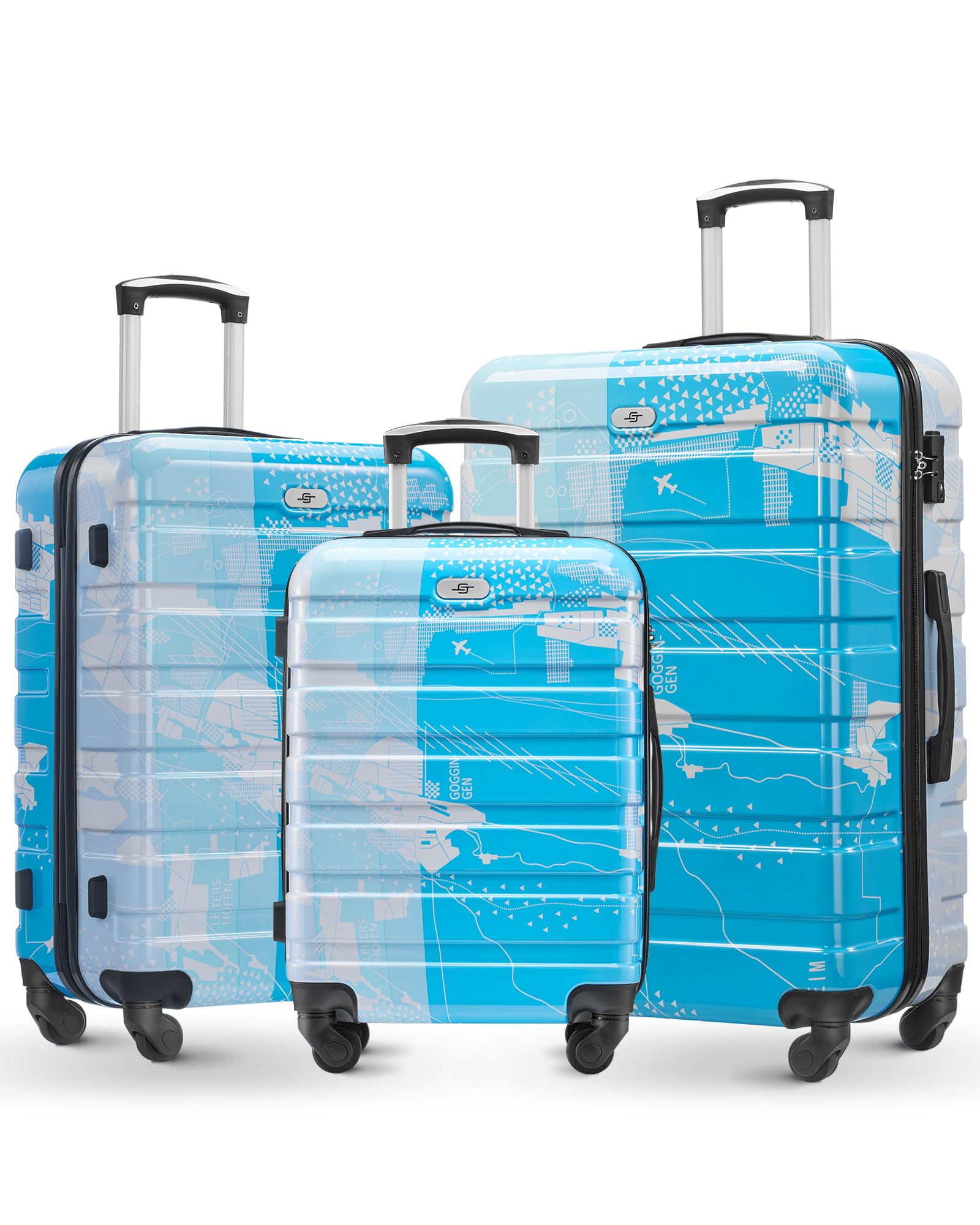 Suitour 3-Piece Hardside Luggage Set with 360° Spinner Wheels, TSA Lock - Lightweight Durable Suitcases for Travel (20in, 24in, 28in) - Perfect for Family Vacations, Business Trips & International Travel