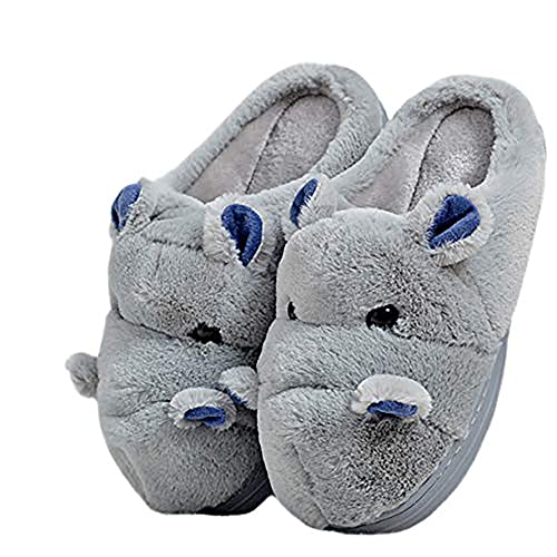 **Hippo Slippers for Couples - Non-Slip Plush Cotton House Shoes, Cute Animal Slippers for Men & Women - Perfect for Home, Lounge, and Gift Giving**