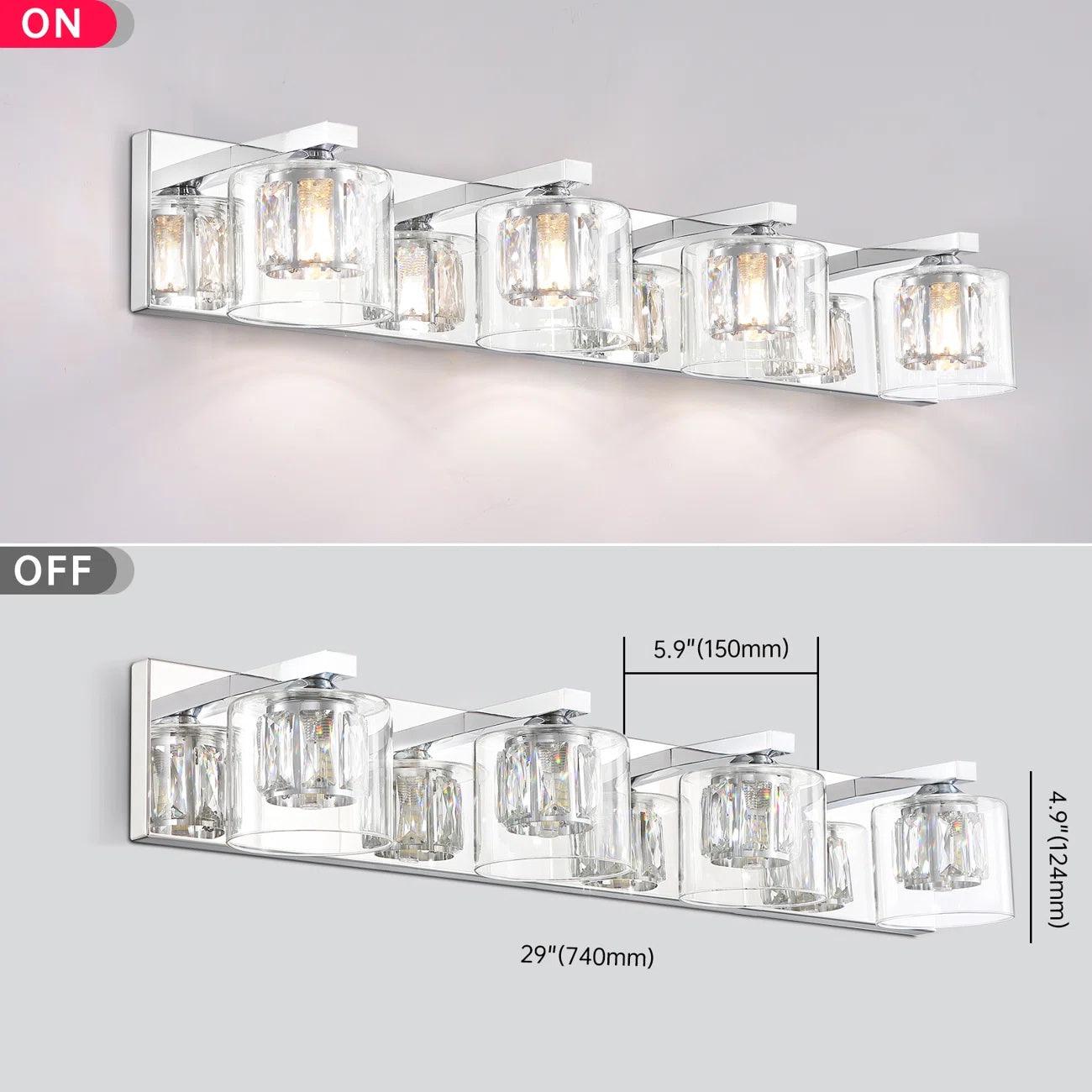 Kolt Modern 4-Light Bathroom Vanity Light Fixture - Brushed Nickel Finish for Bathroom Mirror Lighting, Perfect for Modern Home Decor and Vanity Makeup Area