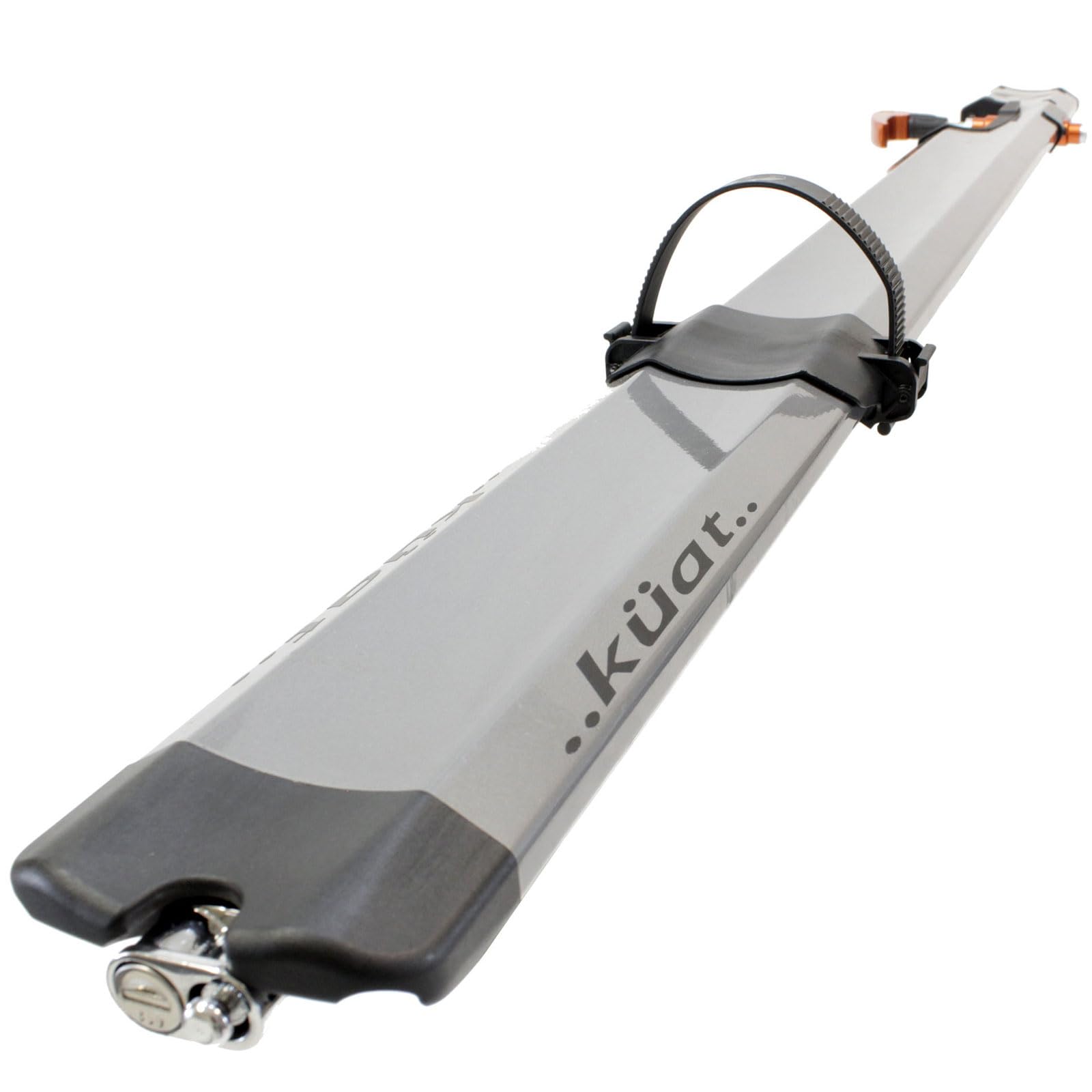 KUAT Trio Fork Mount Bike Roof Rack - Secure & Durable 1-Bike Carrier with Integrated Cable Lock, Sliding Rear Tire Strap & Adapters (Metal Gray & Orange) | Perfect for SUVs, Sedans & Outdoor Adventures