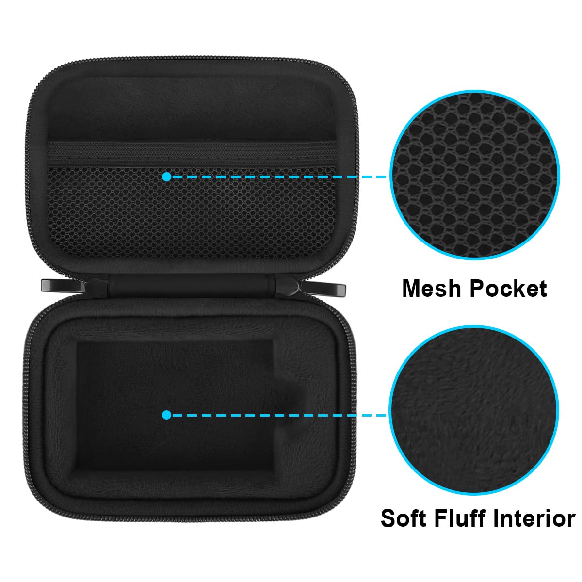Lacdo Shockproof EVA Hard Carrying Case for Samsung T7 Shield/T7/T7 Touch Portable SSD (500GB/1TB/2TB/4TB) - USB 3.2 External SSD Travel Storage Bag (Black) - Perfect for Business Travel, Data Backup & Outdoor Adventures