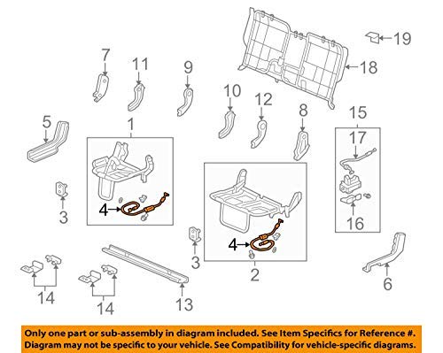 Genuine Honda 82137-SJC-A01 Right Rear Seat Cushion Pivot Cable Replacement Part - Compatible with Honda Vehicles, Perfect for Seat Adjustment & Repair in Cars, SUVs, and Minivans