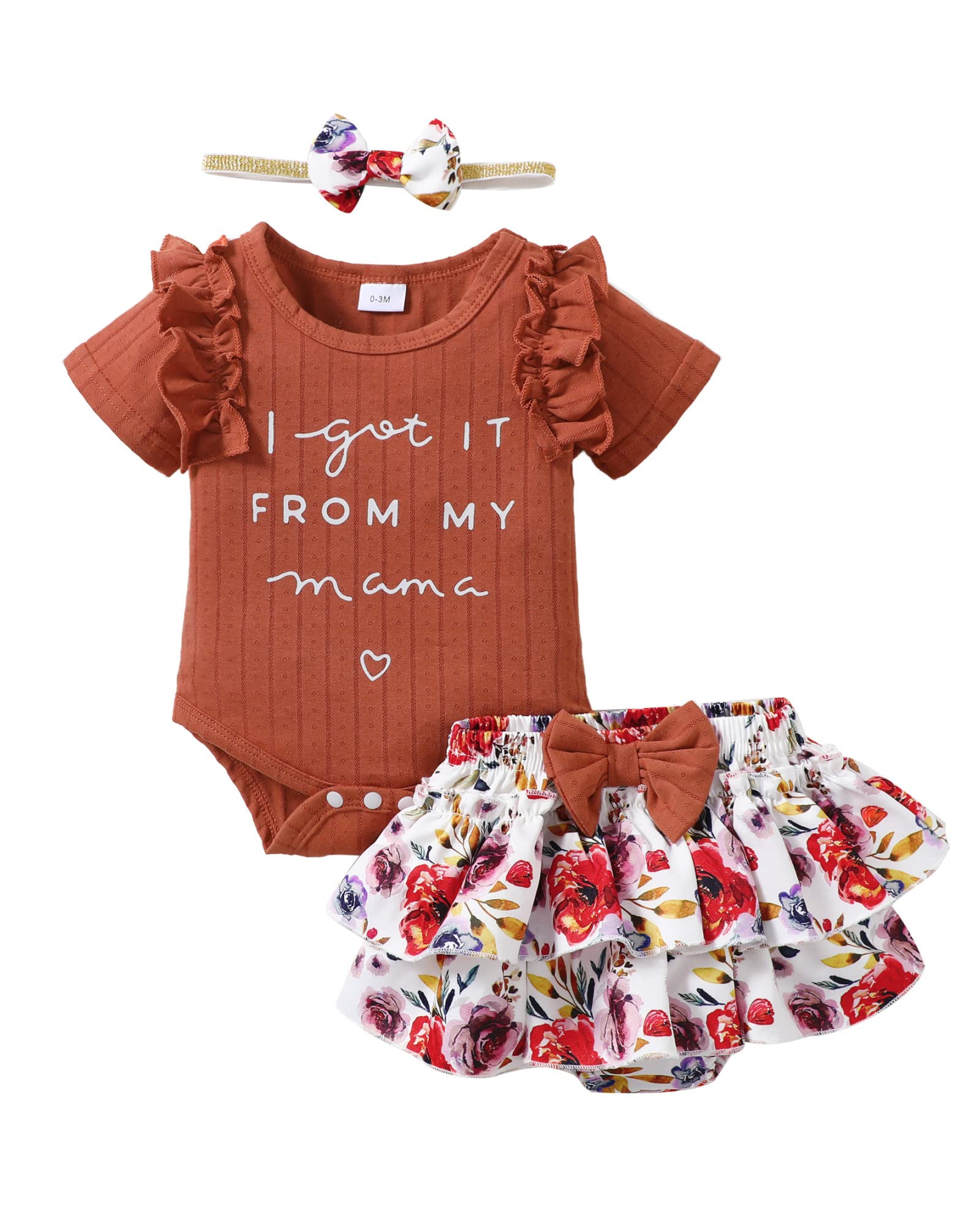 Newborn Baby Girl Outfits - Floral Romper & Shorts Set | Cute Summer Clothes for Infant Girls | Perfect for Playtime, Photoshoots & Family Outings