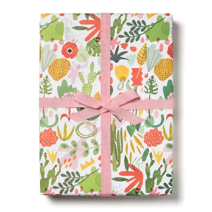 Beautiful Succulent Garden Gift Wrapping Set - Perfect for Birthday, Wedding & Housewarming Presents - Eco-Friendly Plant Lover Gift Packaging