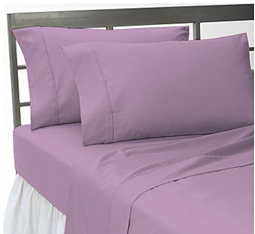 Premium 500 Thread Count 100% Egyptian Cotton Bed Sheet Set - 1 Flat Sheet, 1 Fitted Sheet & 4 Pillowcases for King Size Beds with 20