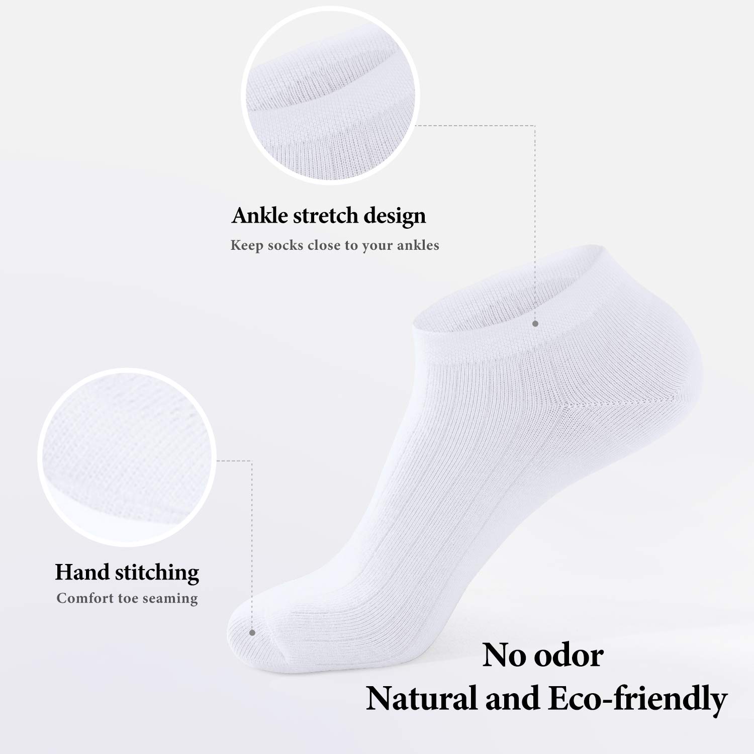 Women's Low Cut Ankle Socks - 6 Pairs Thin Cotton Athletic Casual Socks for Running, Yoga, Workout & Everyday Wear