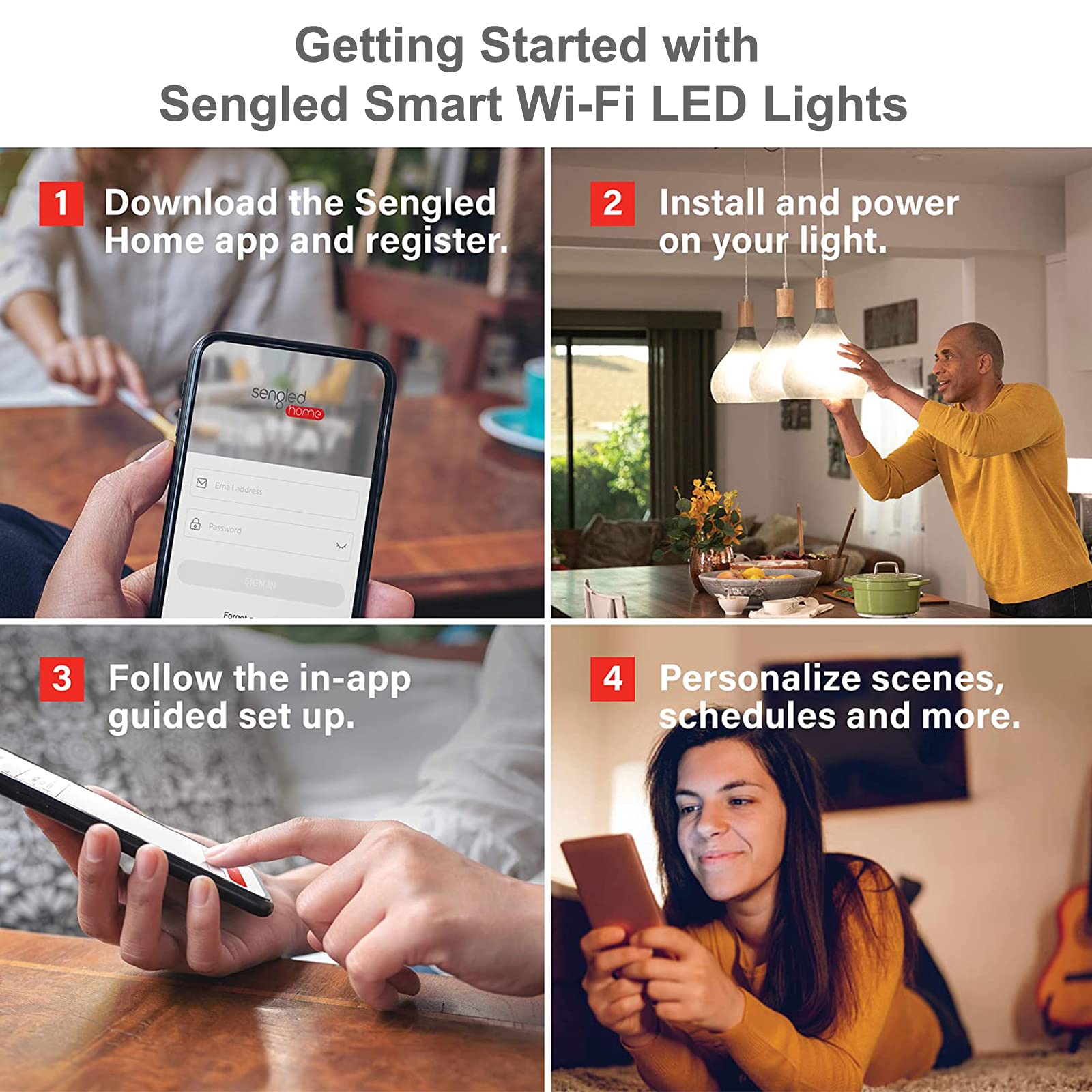 Sengled Smart WiFi Light Bulb - Works with Alexa & Google Home, No Hub Required, Dimmable LED Bulb (A19, Soft White 2700K, 800LM, 60W Equivalent) - Perfect for Bedrooms, Living Rooms & Smart Home Automation (1 Pack)