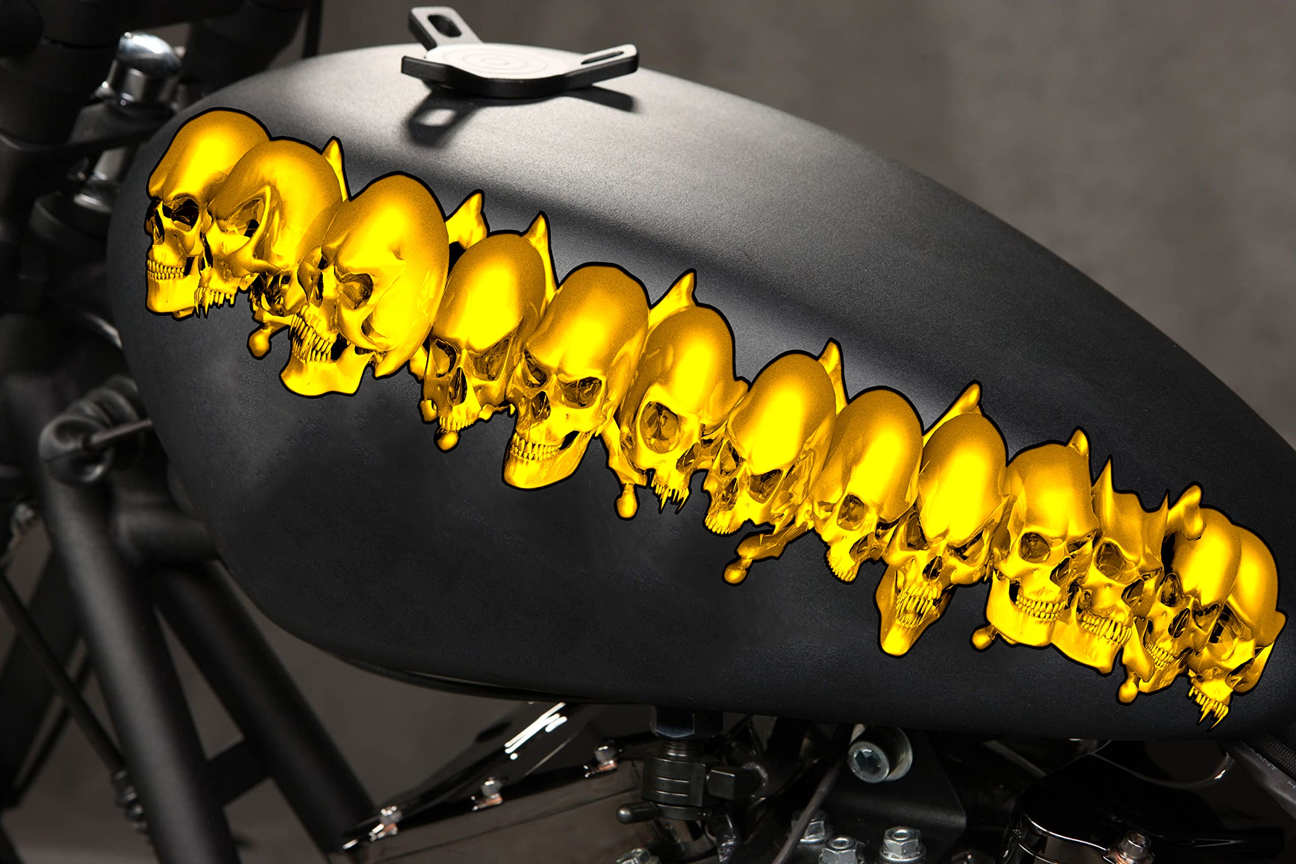 Tribal Skulls Flame Bike Stickers - Dirt Bike Wrap & Motorcycle Decals - 3D Skull Racing Stickers for Bikes & Vehicles (10x30) - Perfect for Customizing Motorcycles, ATVs, and Car Windows