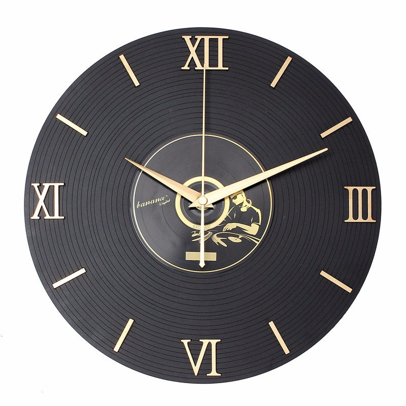 Vintage Black Iron and Glass Disc Table Clock - Retro Classic Home Decor for Living Room, Bedroom, Pub, Cafe - Unique Gift Idea for Clock Collectors