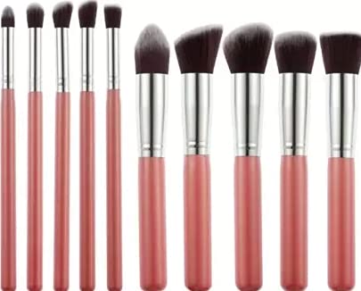 10 Pieces Professional Cosmetic Brush Applicator Set - Soft Bristle Makeup Brushes for Foundation, Eyeshadow, Blending - Perfect for Salon, Travel & Home Makeup Kit