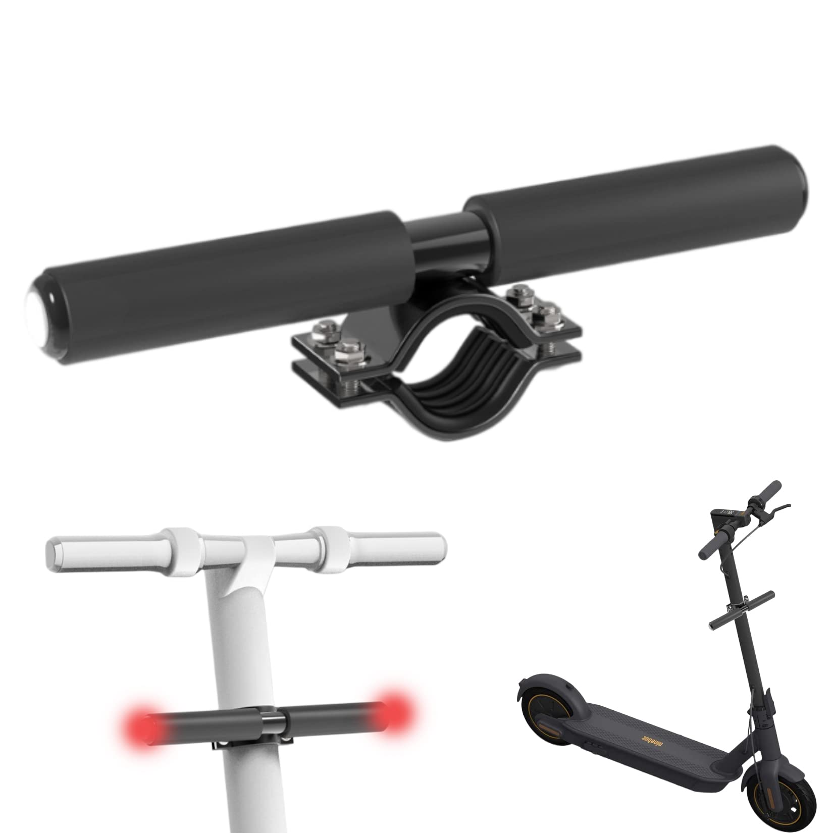 Adjustable Scooter Handle Grips with Safety Warning Light - Replacement for Xiaomi M365 Pro, Hover-1 Journey & More Electric Scooters | Kids Safety Handrail for Commuting & Urban Riding