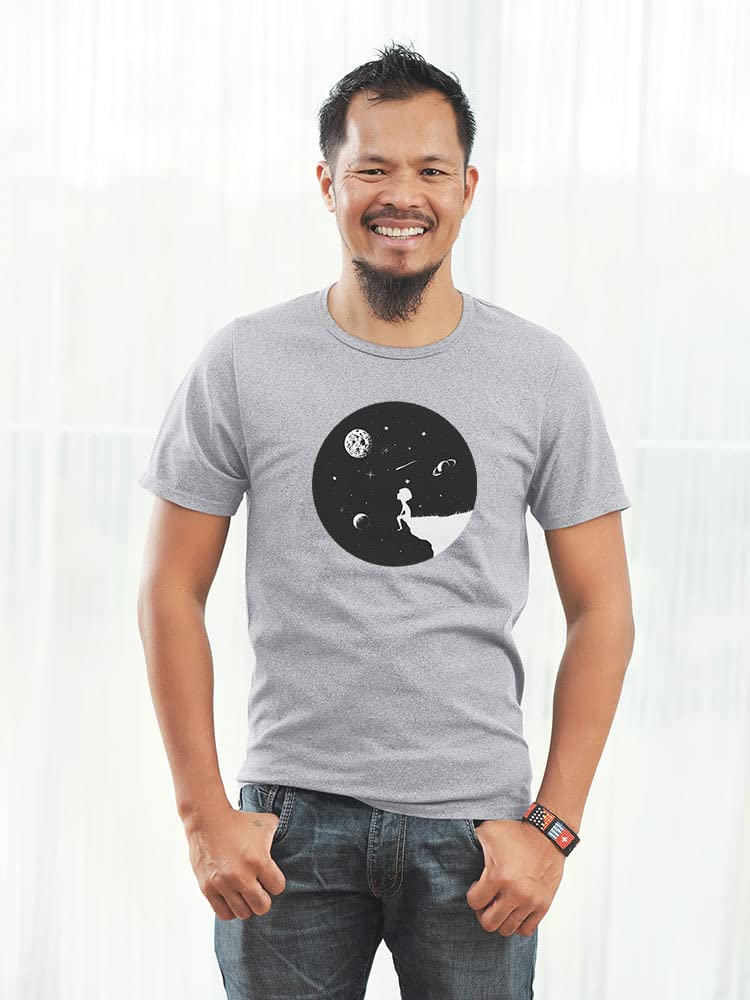 Edge of Space Graphic T-Shirt for Men - Stylish Astronaut & Galaxy Print Tee - Perfect for Casual Wear, Street Fashion & Sci-Fi Fans