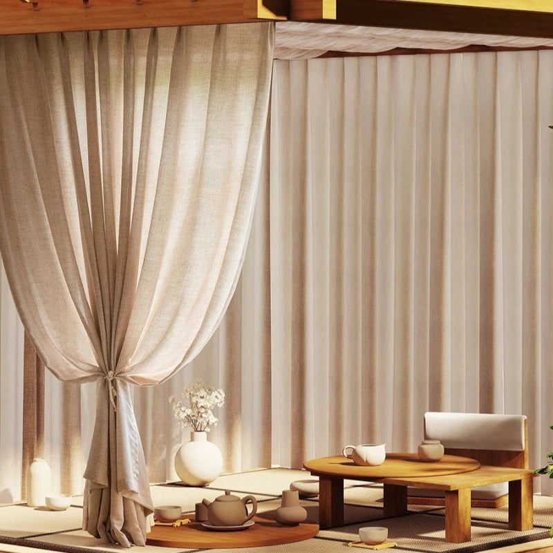 Paula Semi-Sheer Custom Outdoor Curtains - UV Resistant Window Drapes for Patio, Porch & Garden - Waterproof Sun Protection for Outdoor Living Spaces