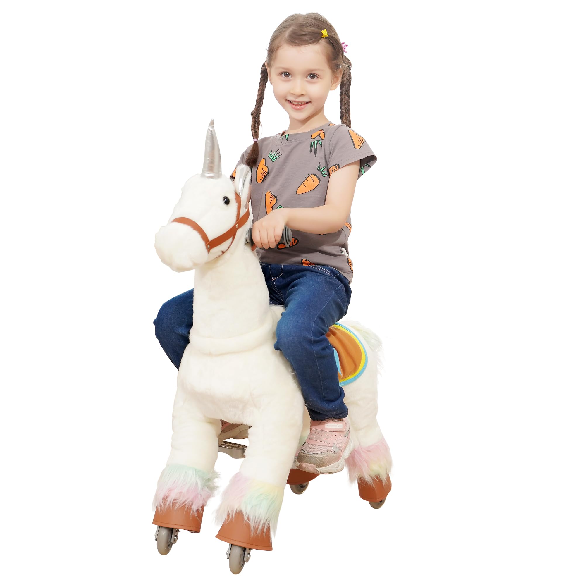 PonyFunny Small Ride On Horse Toy - Baby Walker & Pony Ride-On for Kids Ages 3-8 | Magical Unicorn Ride-On Toy for Indoor & Outdoor Play | Perfect Birthday Gift for Toddlers & Preschoolers | Encourages Balance & Active Play