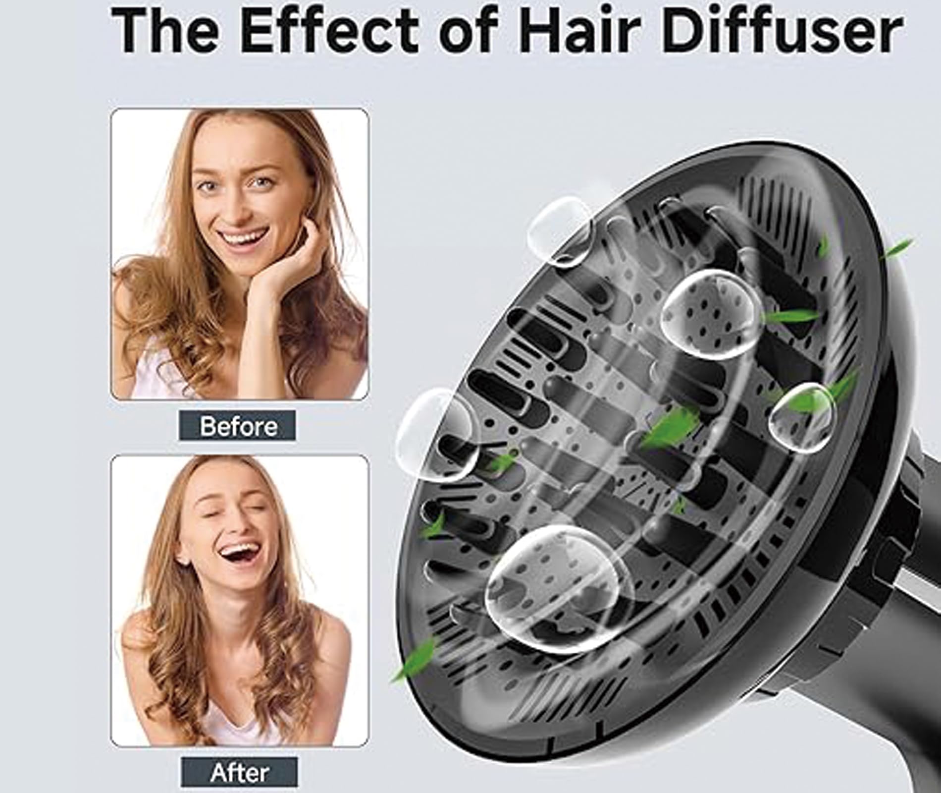 Universal Hair Diffuser Attachment for Curly Hair - Travel & Home Use Hair Dryer Diffuser with Comb - Perfect for Enhancing Curls & Reducing Frizz (Includes 1 Diffuser & 1 Styling Comb) - Ideal for Salons, Home Styling & On-the-Go Hair Care
