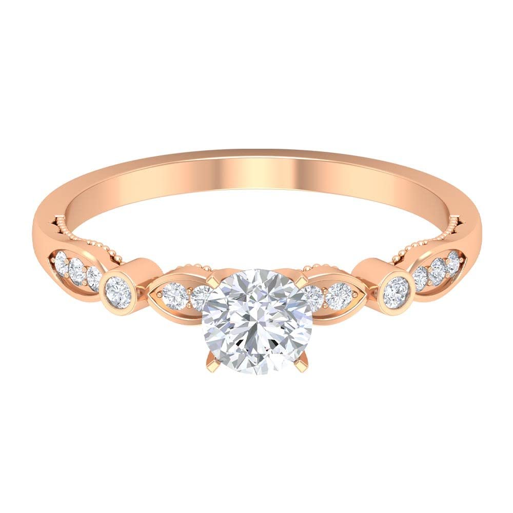 3/4 CT Certified Cubic Zirconia Solitaire Engagement Ring for Women - 14K Solid Gold Wedding Band, Anniversary Gift, Promise Ring - Perfect for Proposals, Bridal Jewelry & Special Occasions