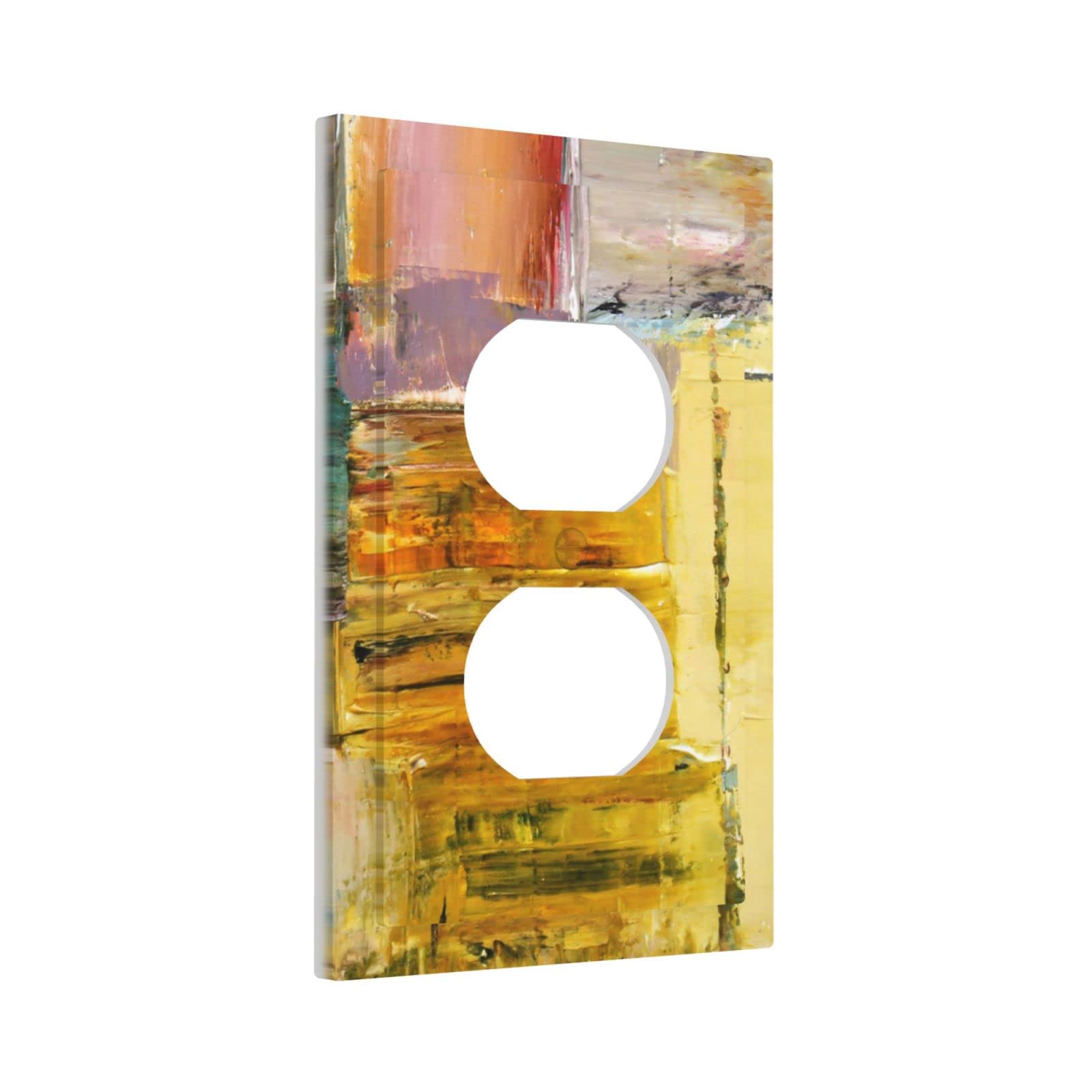 Modern Abstract Light Switch Cover Plate - Decorative Mid-Duplex Electrical Outlet Wall Plate for Light Switches - Stylish Home Decor for Bedroom, Bathroom & Kitchen - Perfect for Home Renovation & Interior Design Projects